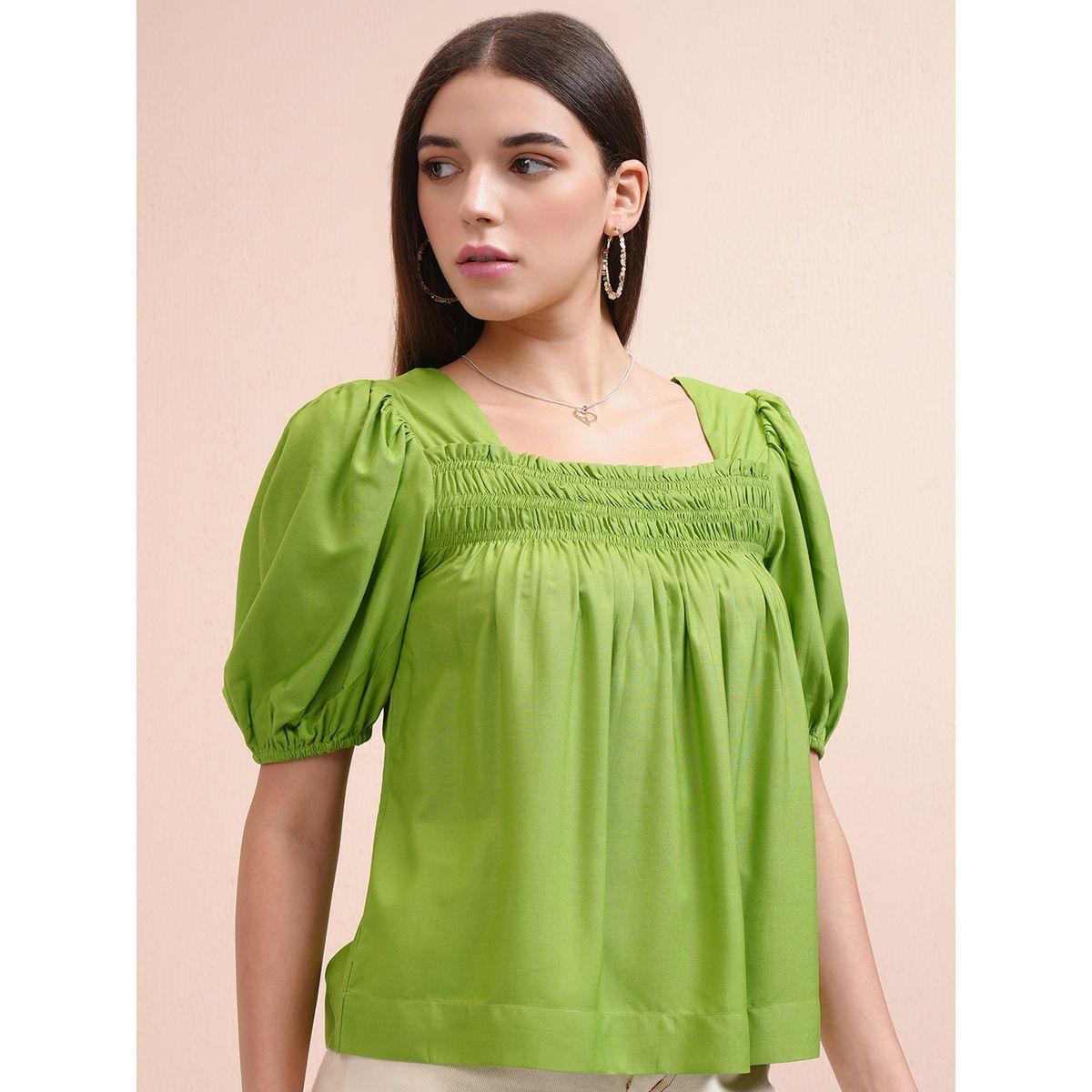 بلوزة بأكتاف منفوخة مع تفاصيل بارزة الملمس طوكيو توكيز × ستايلي-women-clothing-shirtsandblouses-blouses-image-6