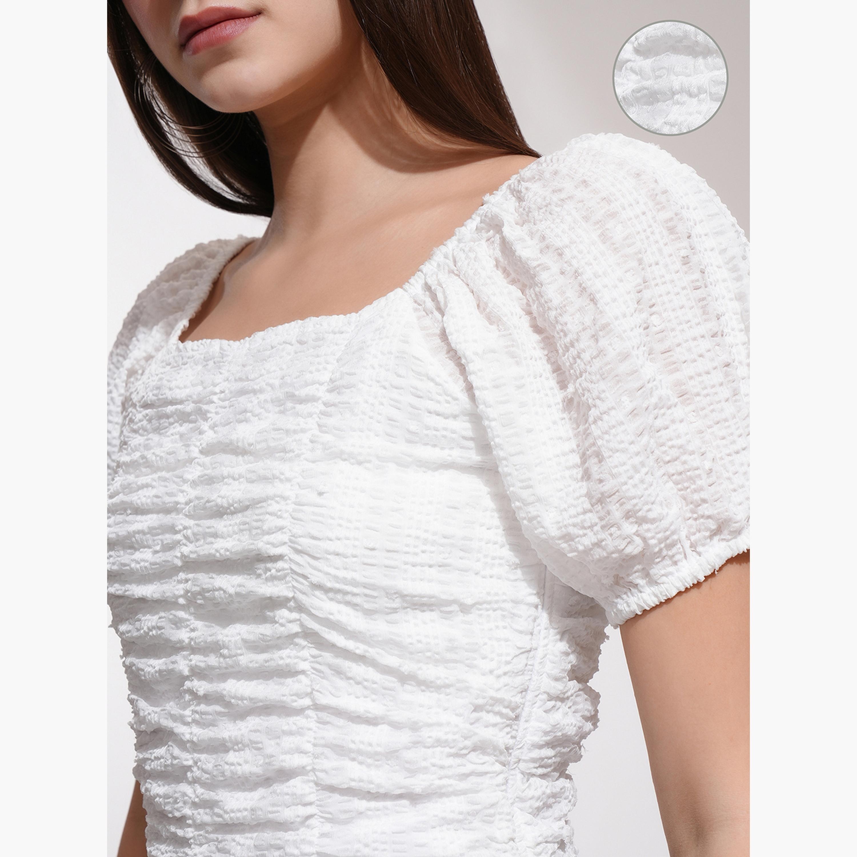 Tokyo Talkies X Styli Textured Puff Sleeve Square Neck Crop Top-women-clothing-shirtsandblouses-blouses-image-6