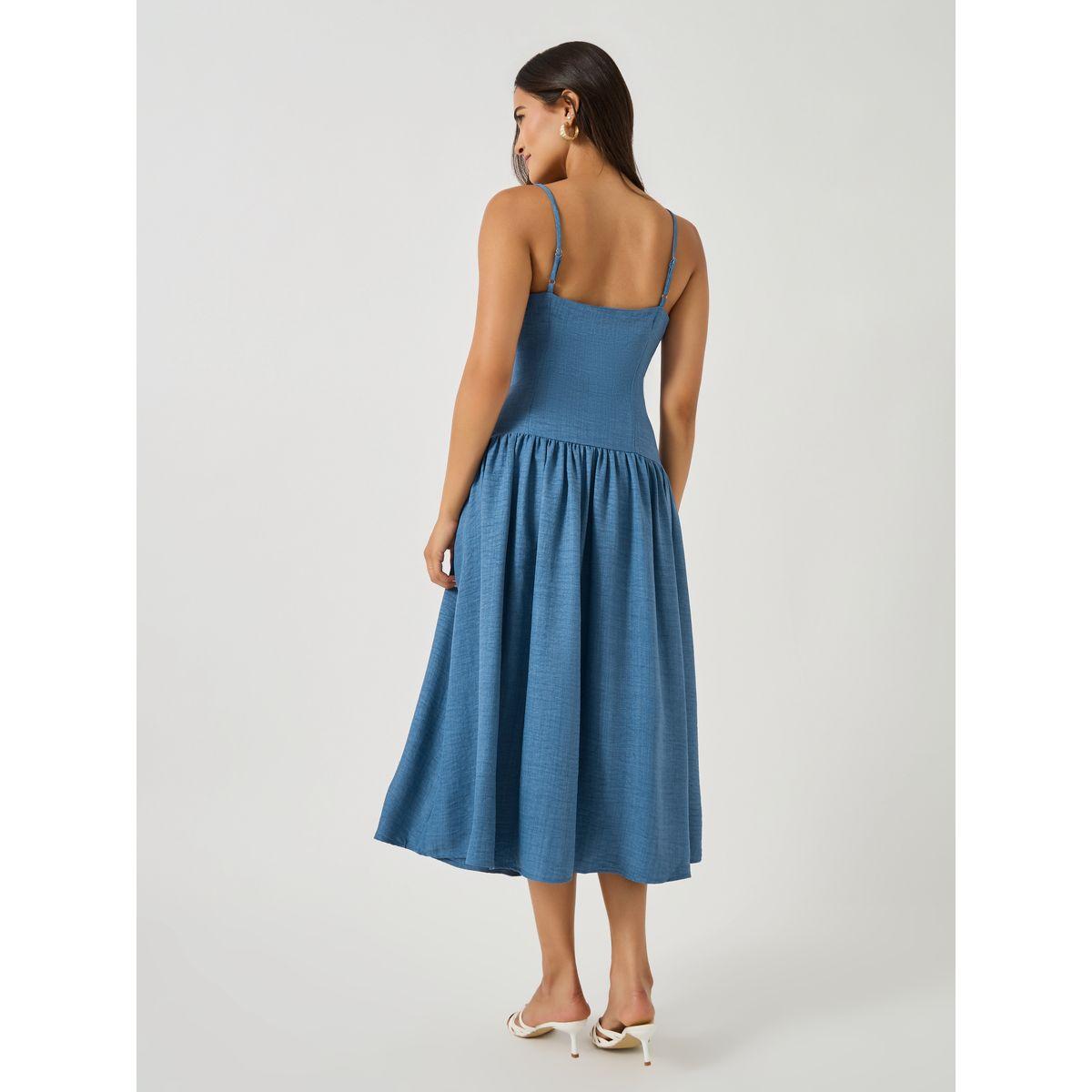 فستان ميدي بحمالات ومزخرف بزهور-women-clothing-dresses-image-4