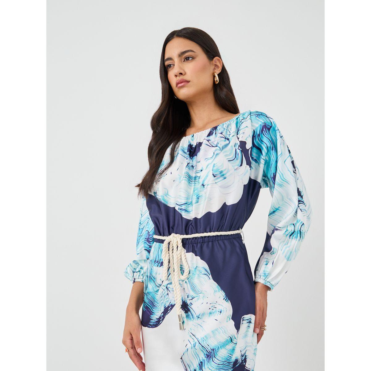 فستان طويل بحافة ميرميد وأكمام بالون-women-clothing-dresses-image-3