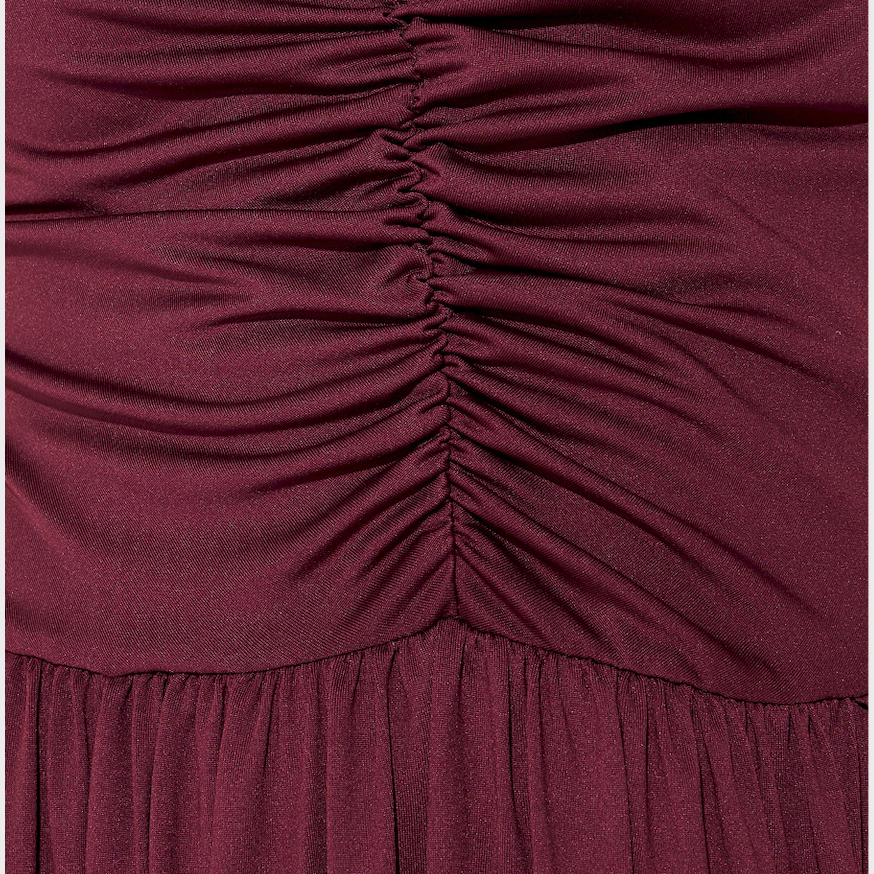 فستان طويل سادة بدون أكمام مع تفاصيل مُجمعة-women-clothing-dresses-image-5