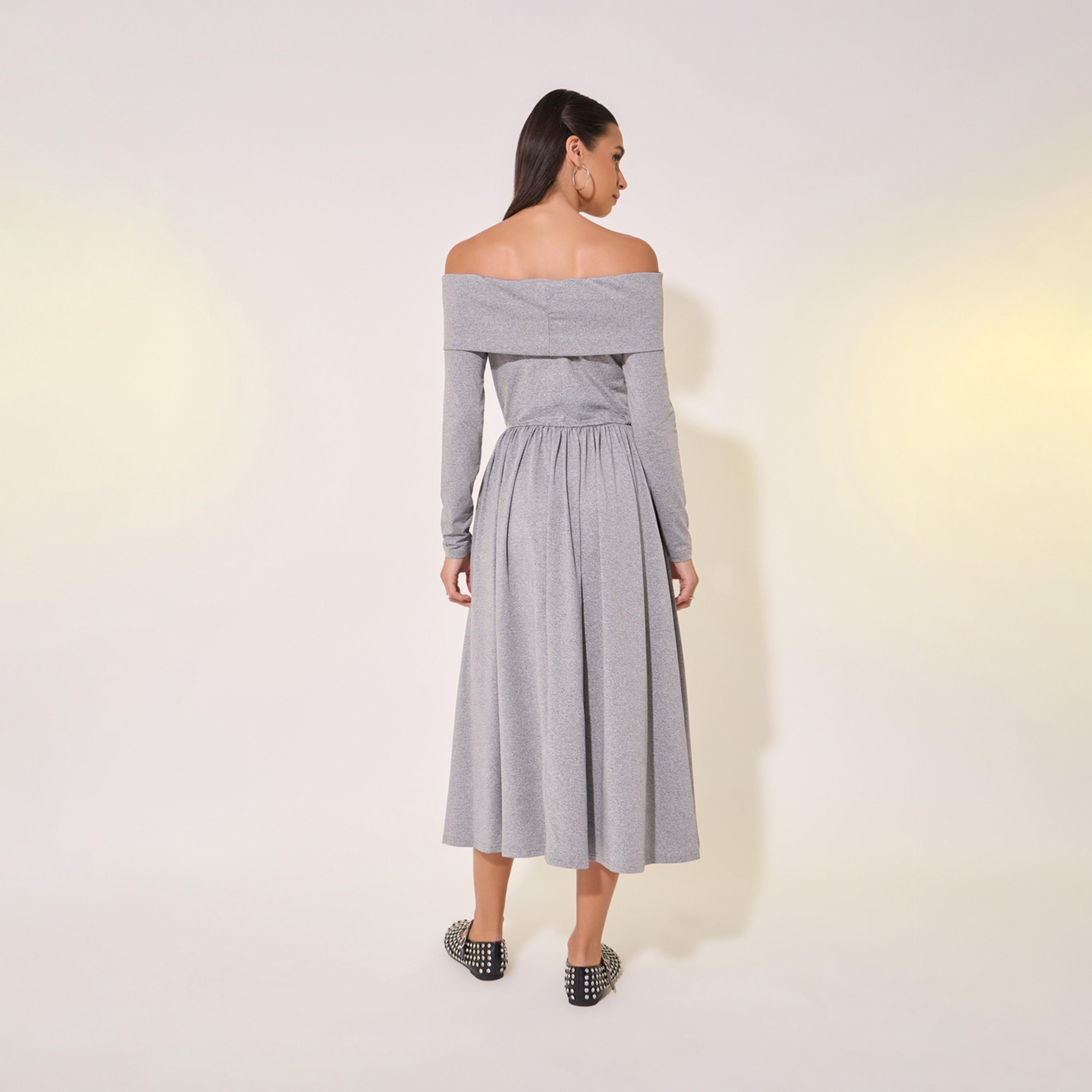 Take Two Solid Off Shoulder Pleated Midi Dress-women-clothing-dresses-image-6