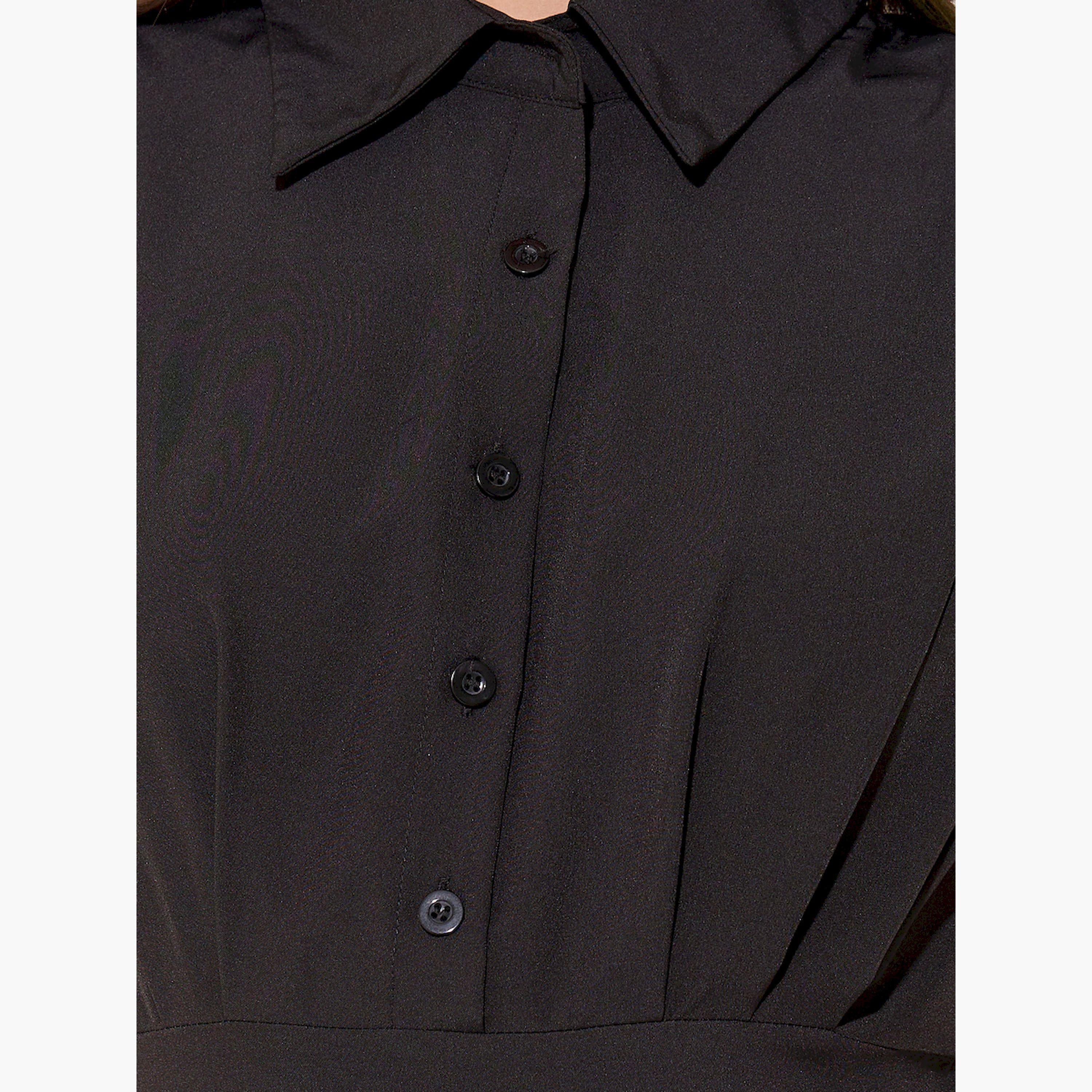 Take Two Solid Sleeveless Buttoned Midi Shirt Dress-women-clothing-dresses-image-4