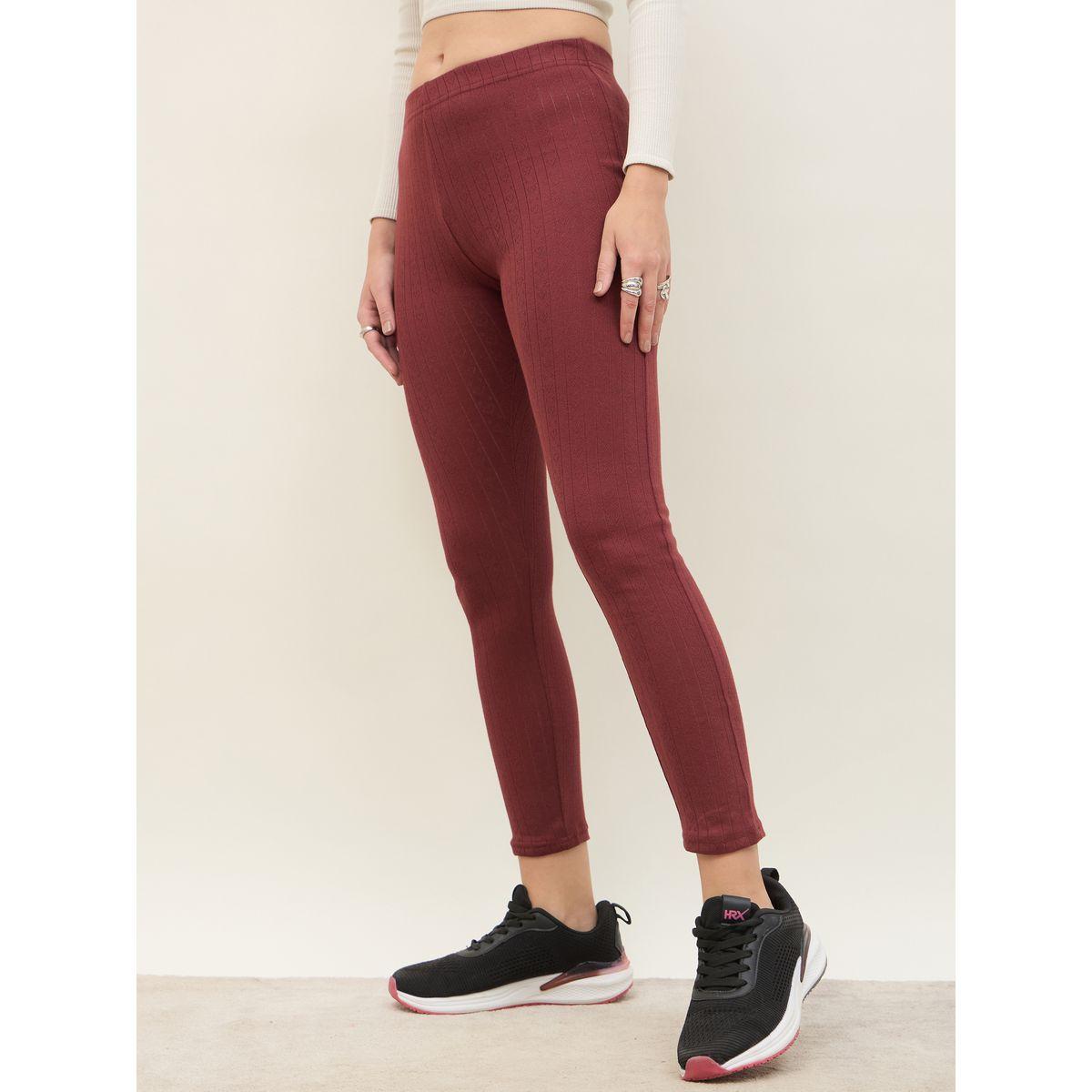 ليقنز مضلع بطول الكاحل ونقشة بوينتيل-women-clothing-bottoms-leggings-image-3