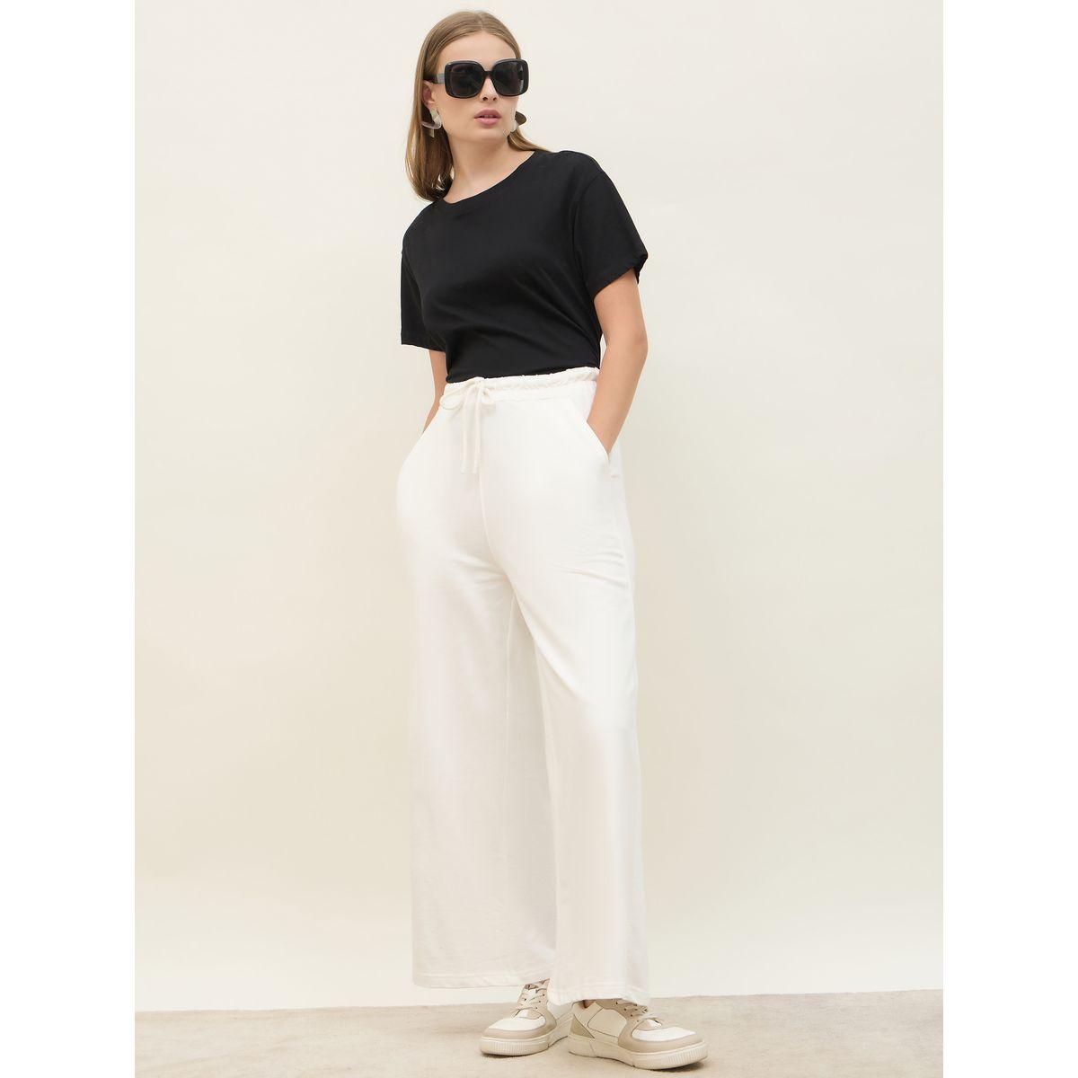Styli Solid Straight Leg Joggers with Drawstring-women-clothing-bottoms-joggers-image-1