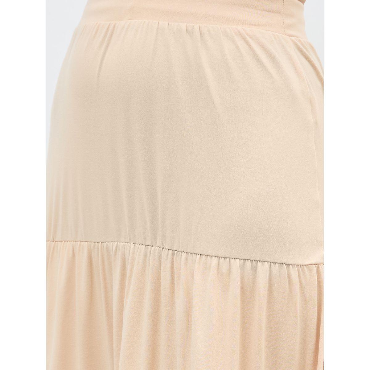 Styli Solid Knitted Tiered Maxi Skirt with Elasticated Waistband-women-clothing-bottoms-skirts-image-4