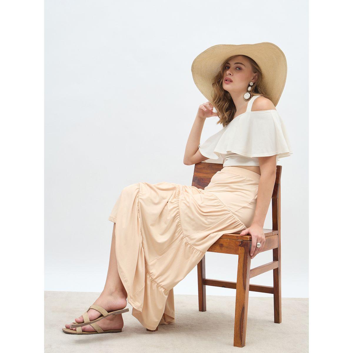 Styli Solid Knitted Tiered Maxi Skirt with Elasticated Waistband-women-clothing-bottoms-skirts-image-6