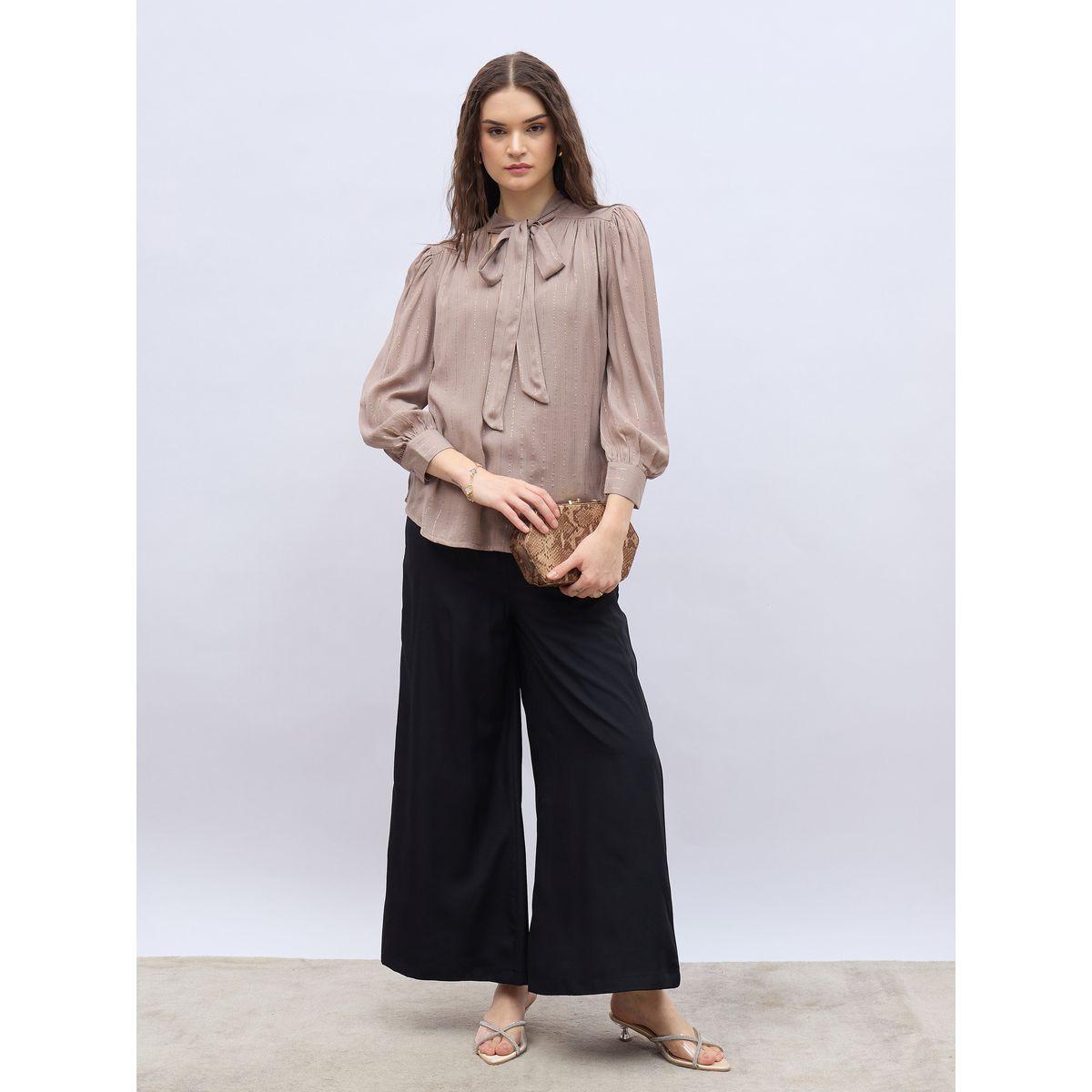 Styli Solid Wide Leg Culottes with Elasticated Waistband-women-clothing-bottoms-trousers-image-1