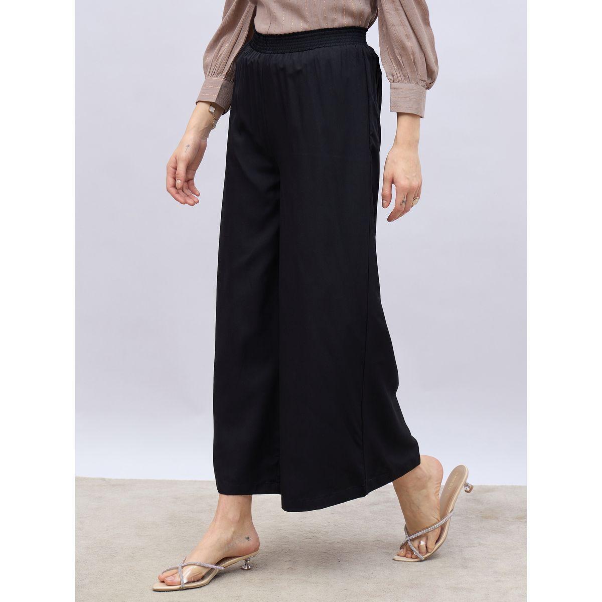 Styli Solid Wide Leg Culottes with Elasticated Waistband-women-clothing-bottoms-trousers-image-3