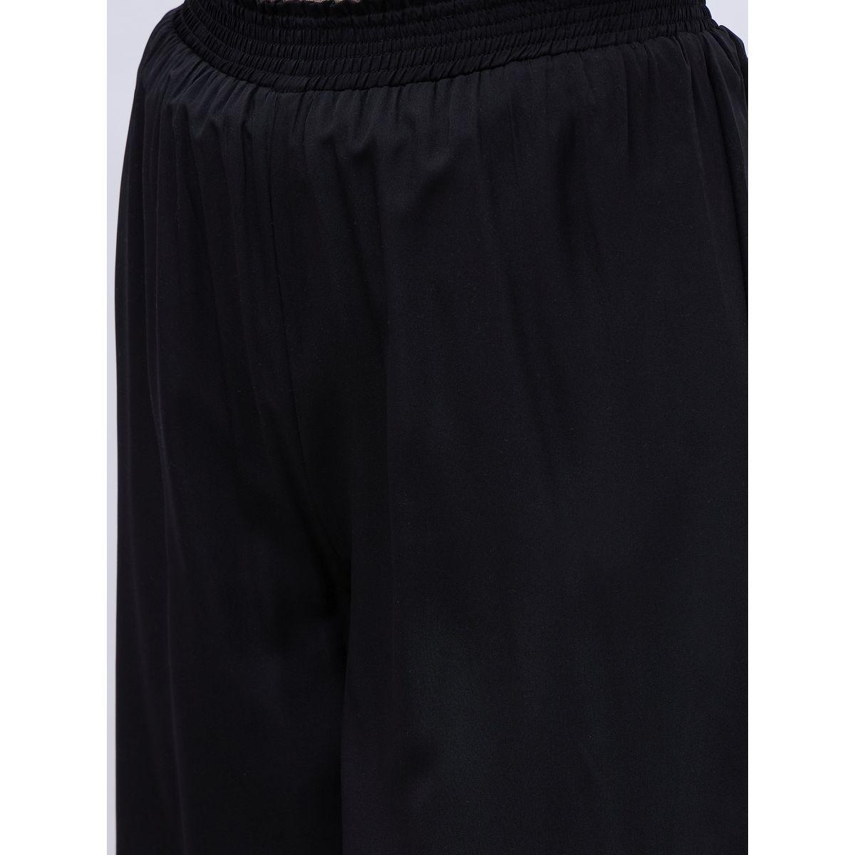 Styli Solid Wide Leg Culottes with Elasticated Waistband-women-clothing-bottoms-trousers-image-4