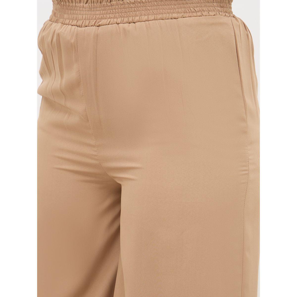 Styli Solid Wide Leg Culottes with Elastic Waist-women-clothing-bottoms-trousers-image-4