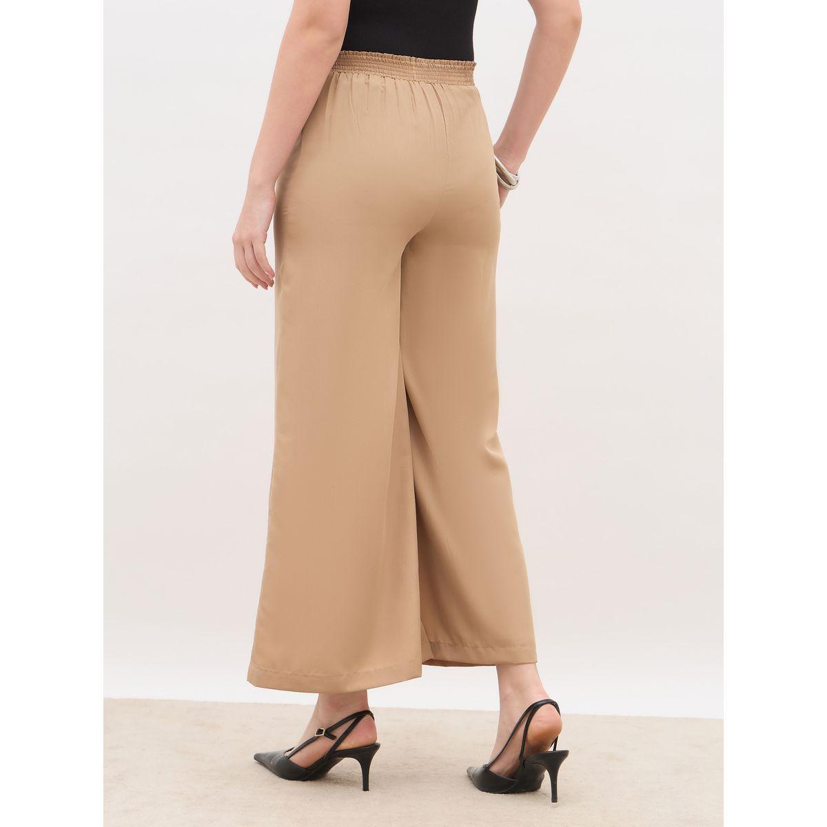 Styli Solid Wide Leg Culottes with Elastic Waist-women-clothing-bottoms-trousers-image-5
