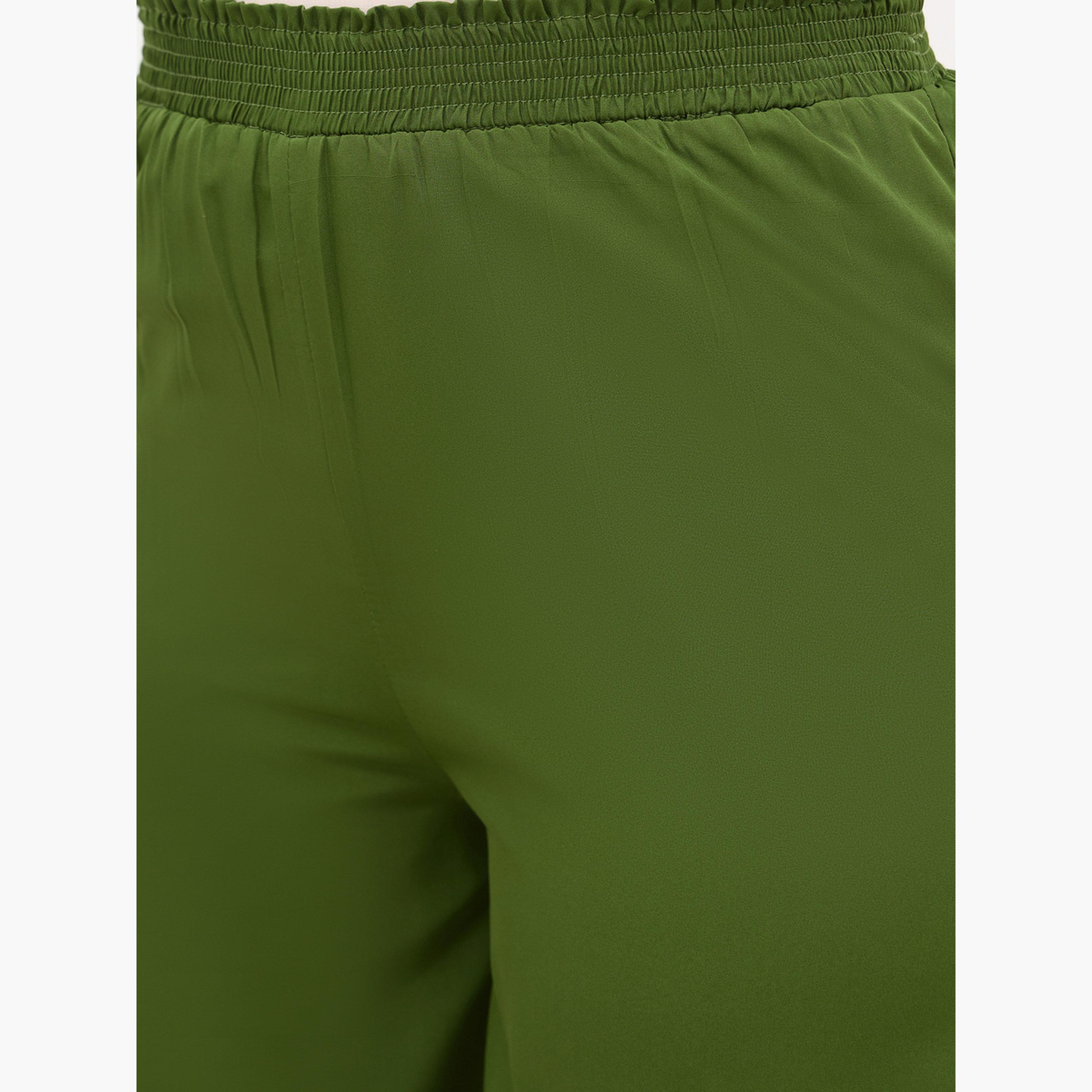ستايلي - بنطال واسع الساق مع خصر مطاطي-women-clothing-bottoms-trousers-image-5