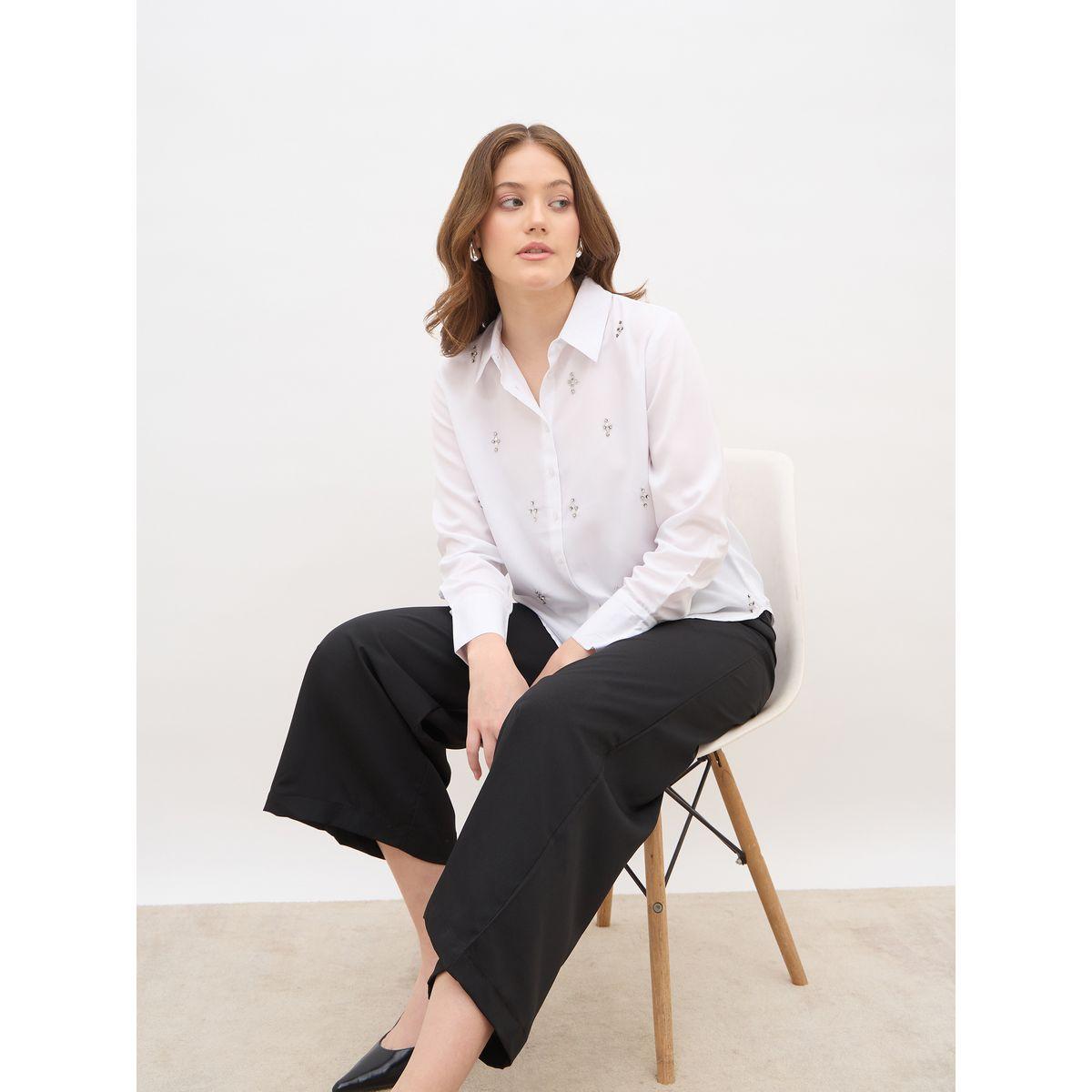 Styli Solid Pleated Tailored Flare Pants with Belt Loops-women-clothing-bottoms-trousers-image-6