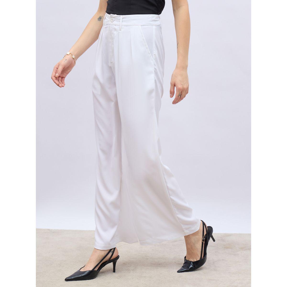 بنطال سادة أنيق بكسرات وفتحات حزام-women-clothing-bottoms-trousers-image-3