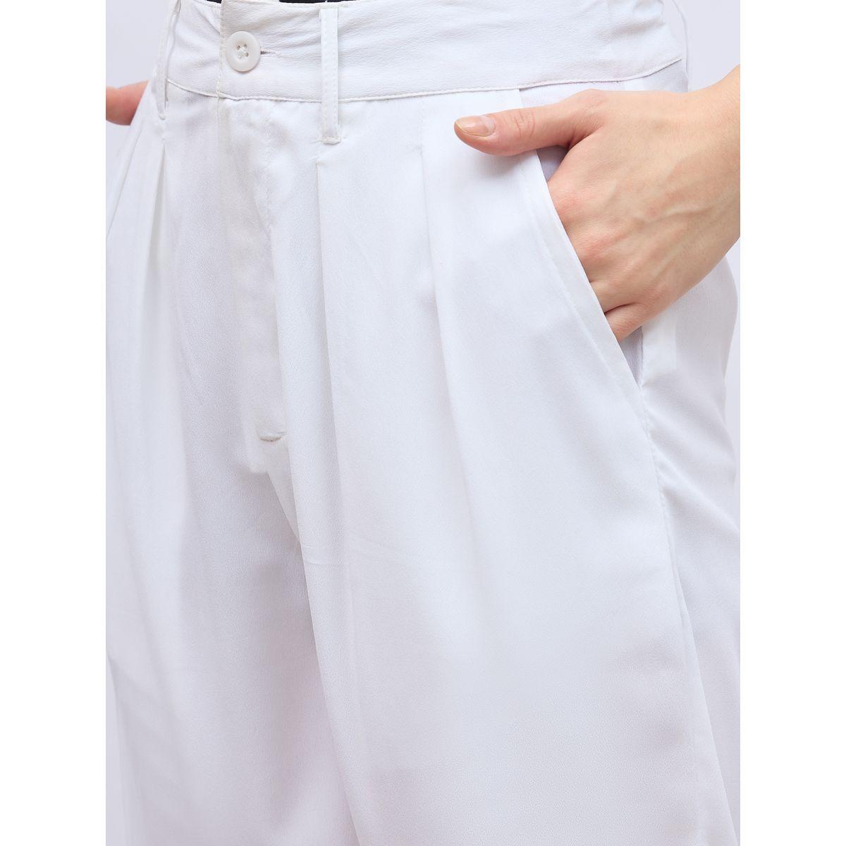 بنطال سادة أنيق بكسرات وفتحات حزام-women-clothing-bottoms-trousers-image-4