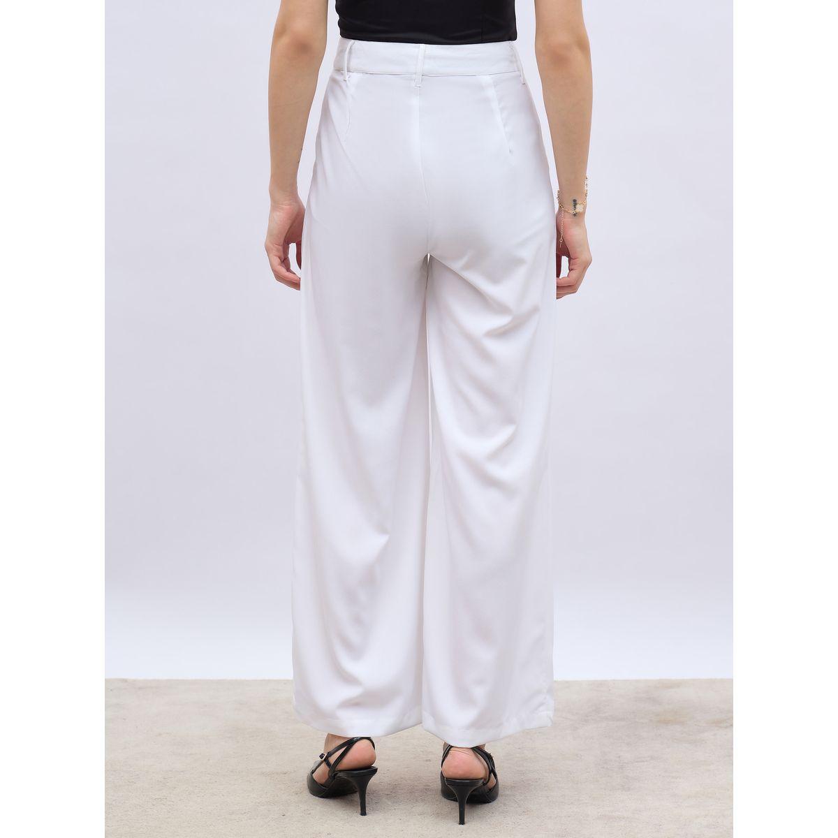 بنطال سادة أنيق بكسرات وفتحات حزام-women-clothing-bottoms-trousers-image-5
