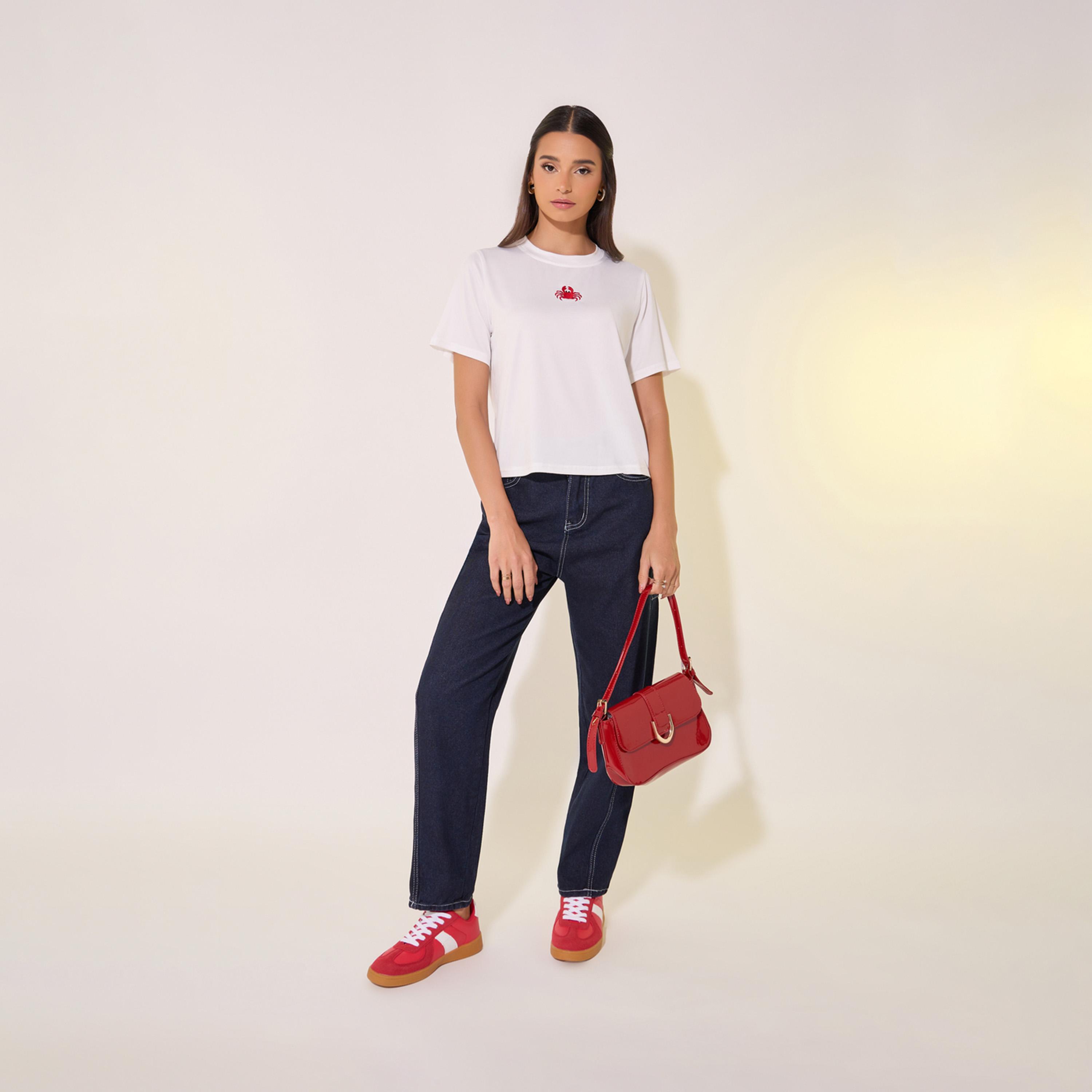 Take Two Embroidered Detail Round Neck Regular T-Shirt-women-clothing-tshirts-image-3