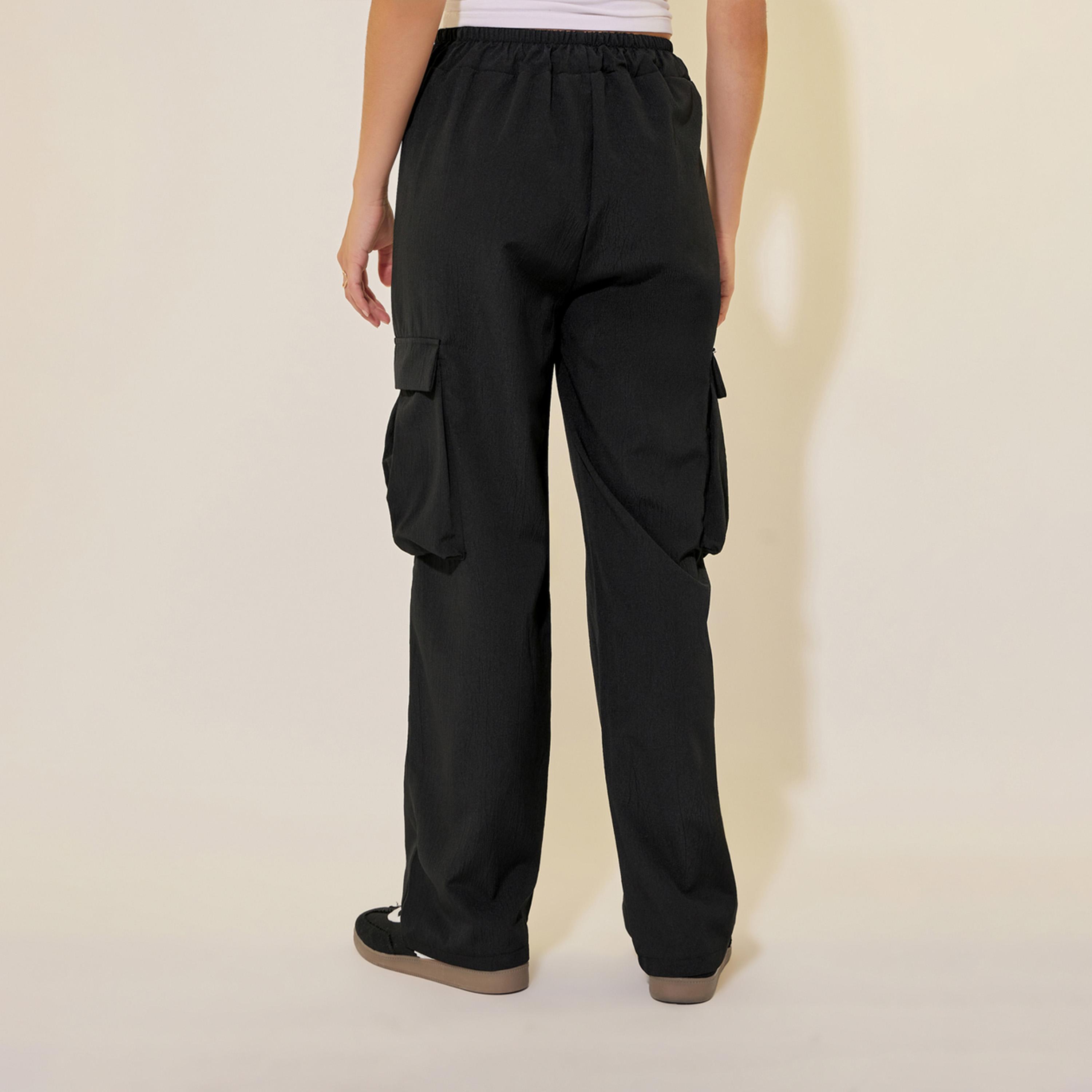 Take Two Solid Mid Rise Regular Fit Cargo Pants-women-clothing-bottoms-trousers-image-4