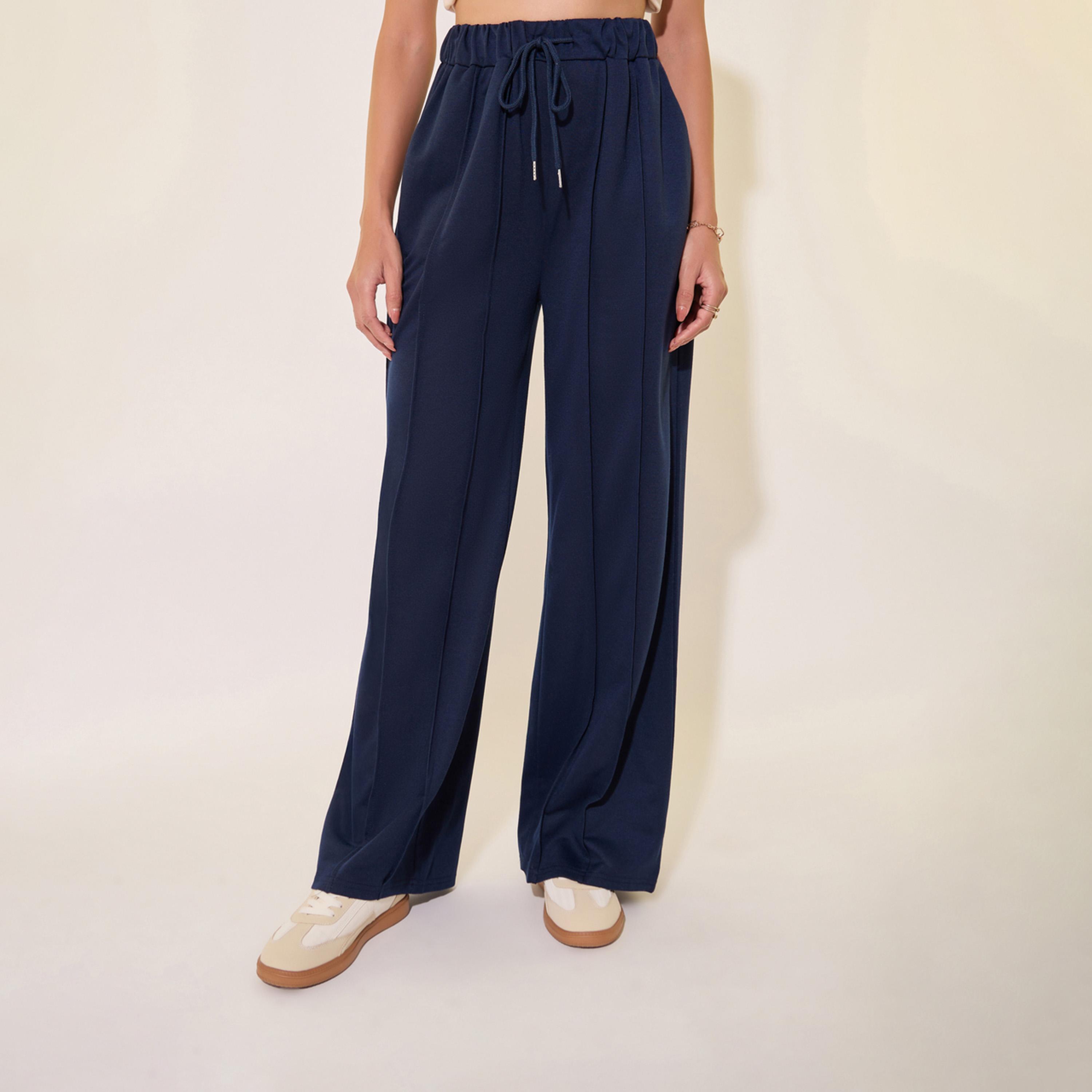 Take Two Solid Mid-Rise Wide Leg Pants with Pintuck Detail-women-clothing-bottoms-trousers-image-2