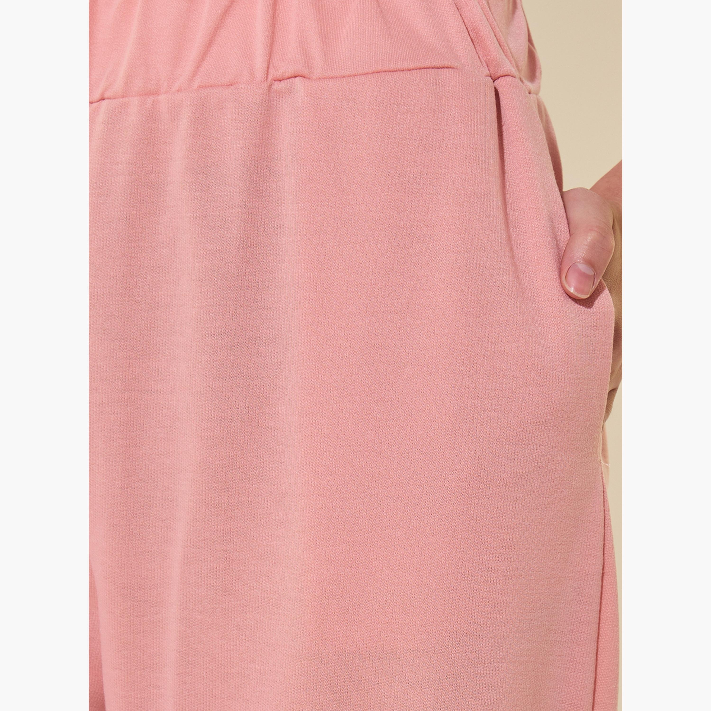 بنطال سادة بخصر متوسط وقصة أرجل واسعة-women-clothing-bottoms-trousers-image-3
