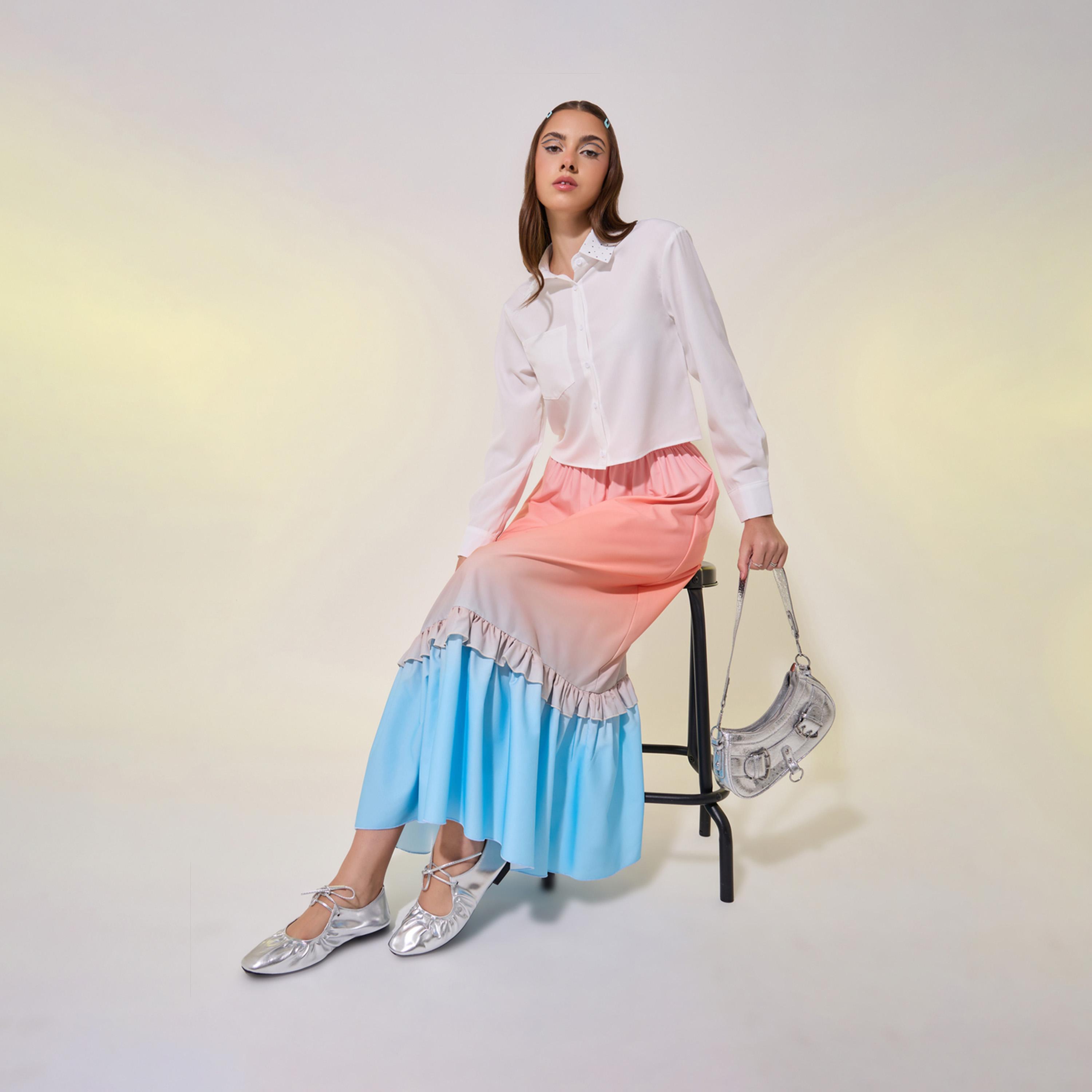 Take Two Ombre Print Ruffled Hem A-Line Maxi Skirt-women-clothing-bottoms-skirts-image-1