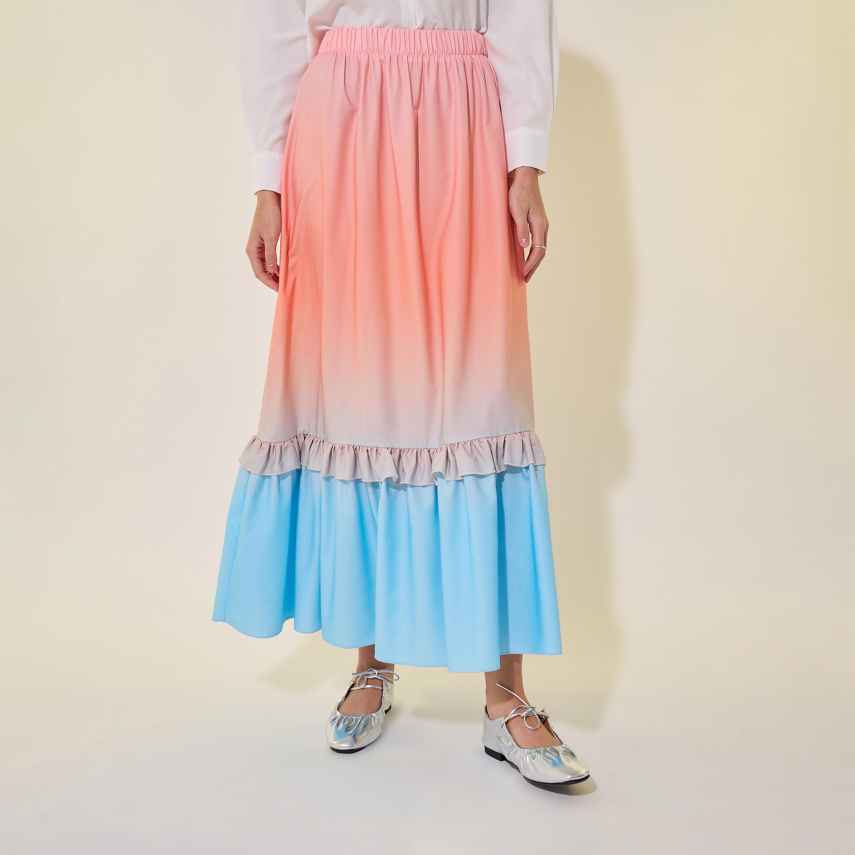 Take Two Ombre Print Ruffled Hem A-Line Maxi Skirt-women-clothing-bottoms-skirts-image-3