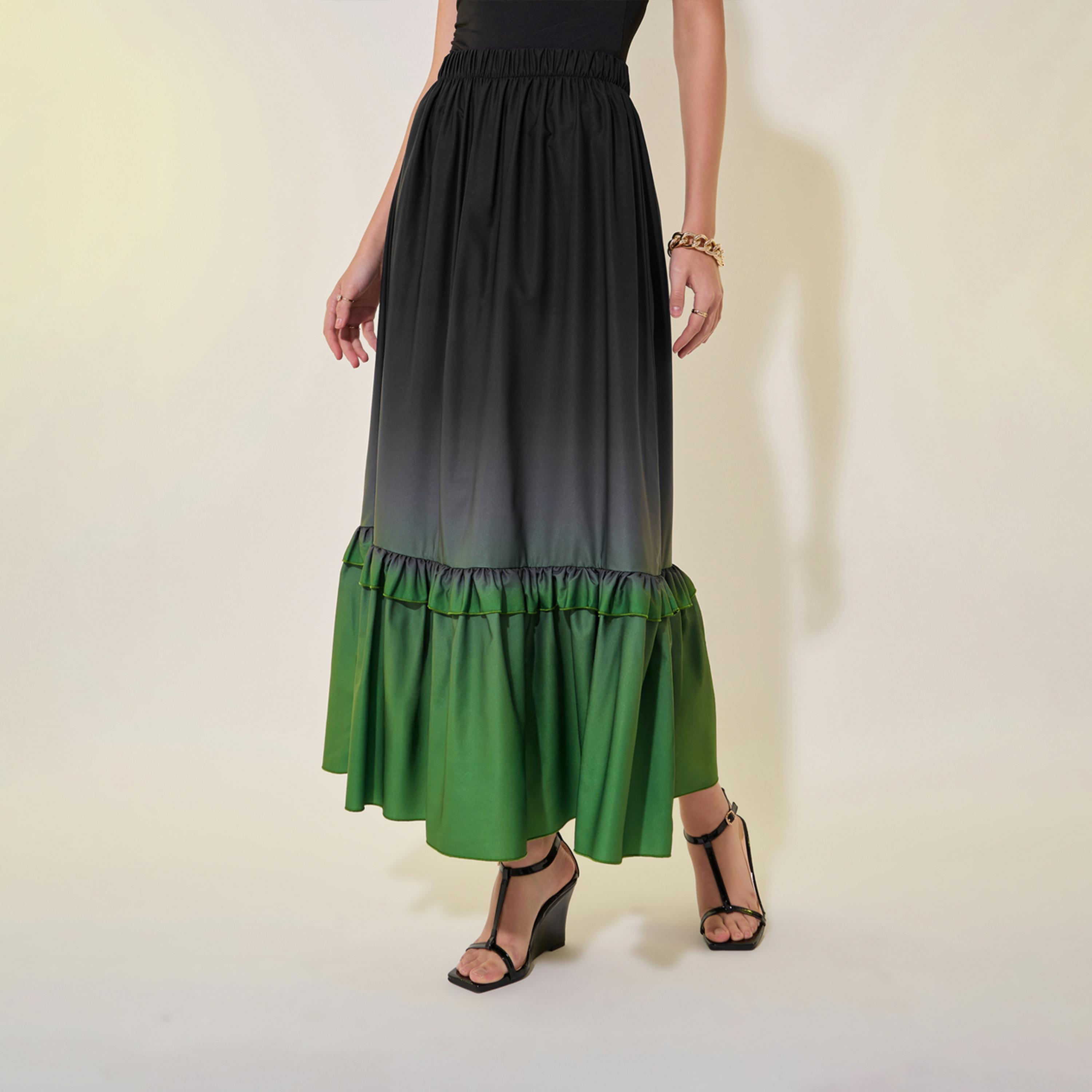 Take Two Ombre Print A-Line Ruffle Hem Maxi Skirt-women-clothing-bottoms-skirts-image-2