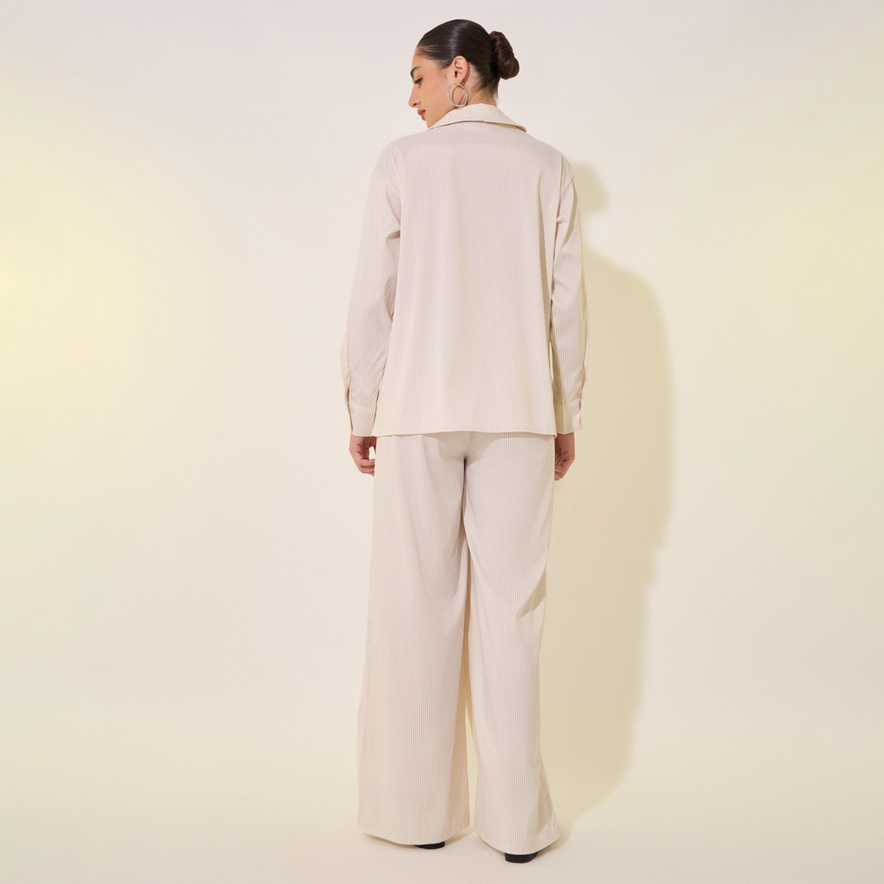 طقم منسق من بنطال وبلوزة مخططة-women-clothing-coordsets-image-5