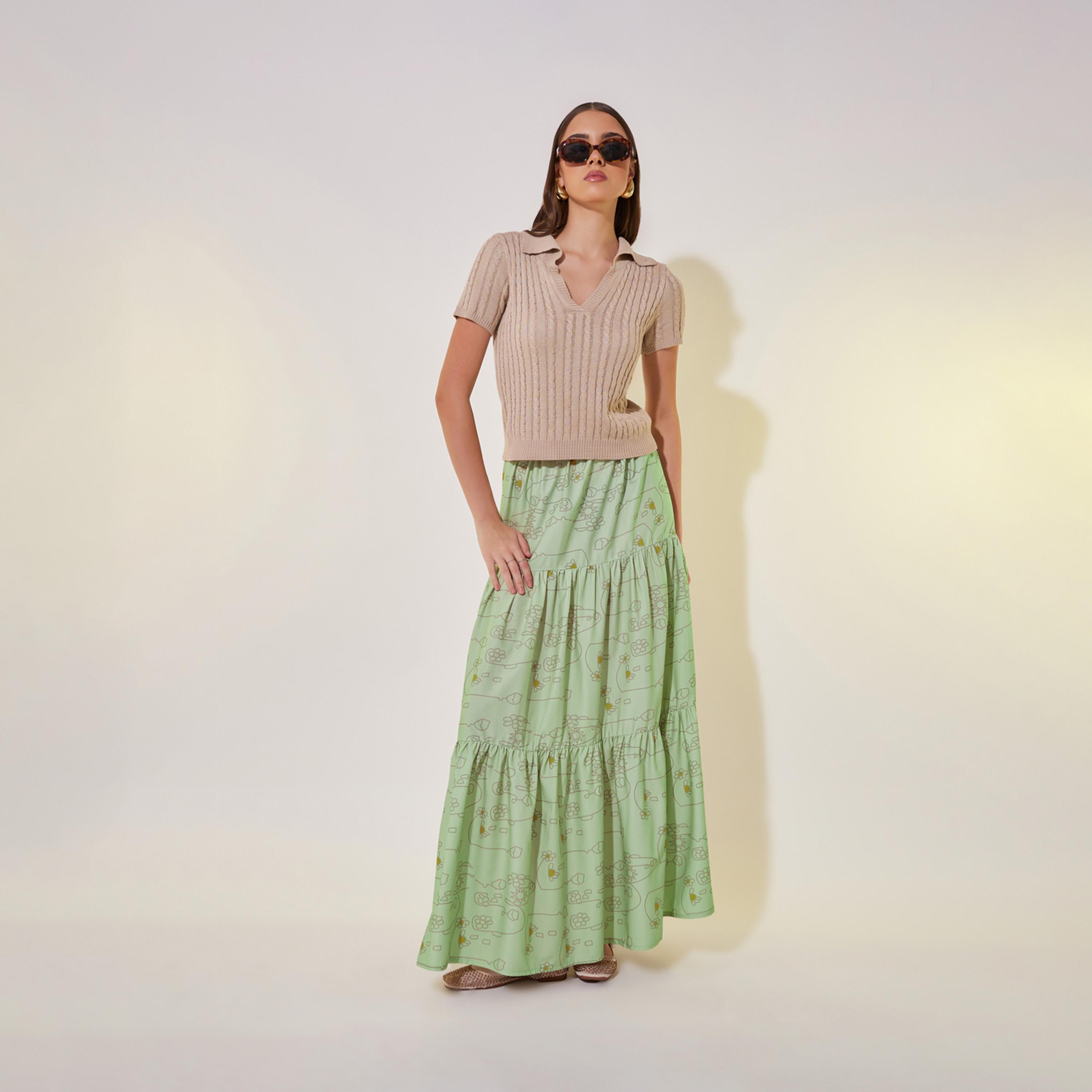 Take Two Floral Print Mid Rise Tiered Maxi Skirt-women-clothing-bottoms-skirts-image-1