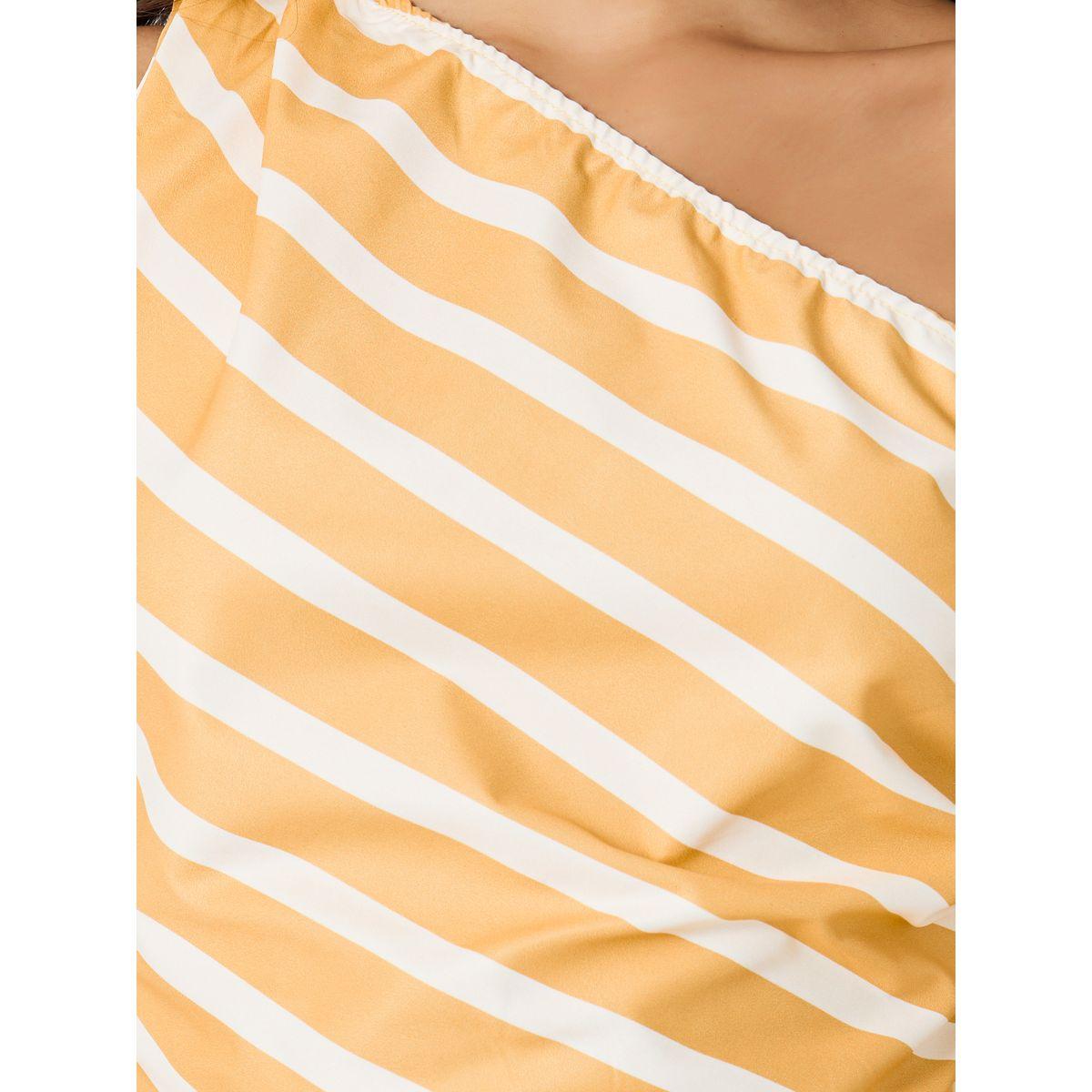 Styli Striped One Shoulder Neck Top and Wide Leg Pants Co-Ords-women-clothing-coordsets-image-3