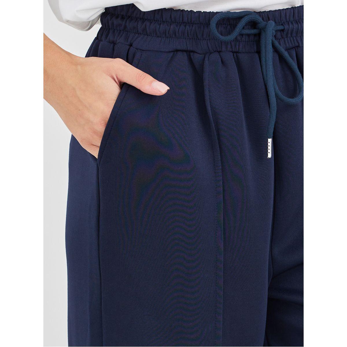 Styli Solid Pintuck Detail Scuba Joggers with Elasticated Waistband-women-clothing-bottoms-joggers-image-3