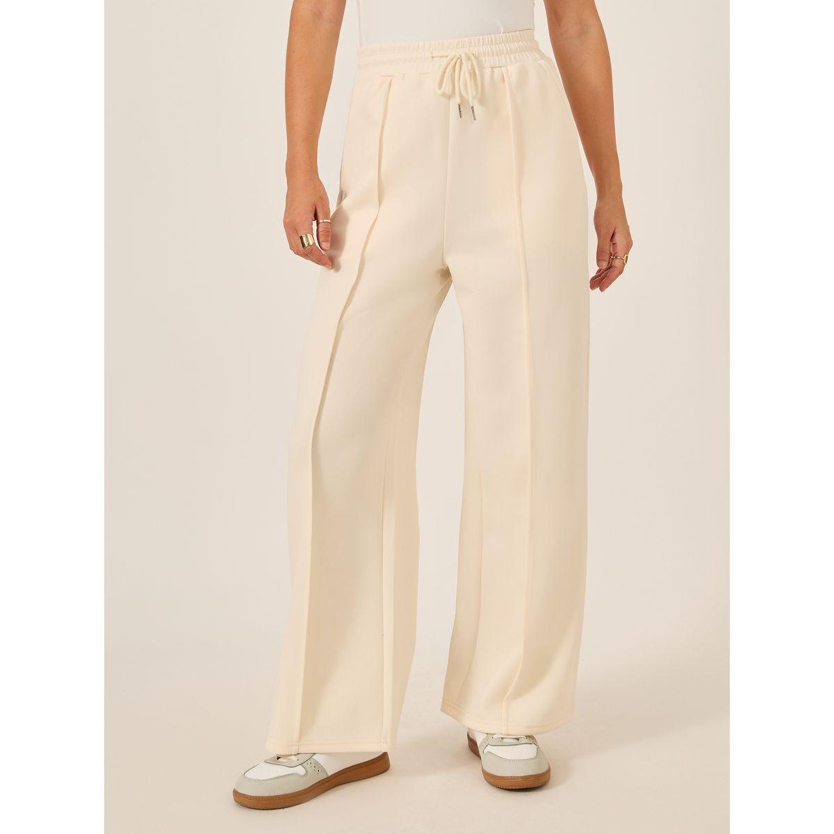Styli Solid Pintuck Detail Scuba Joggers with Elasticated Waistband-women-clothing-bottoms-joggers-image-2