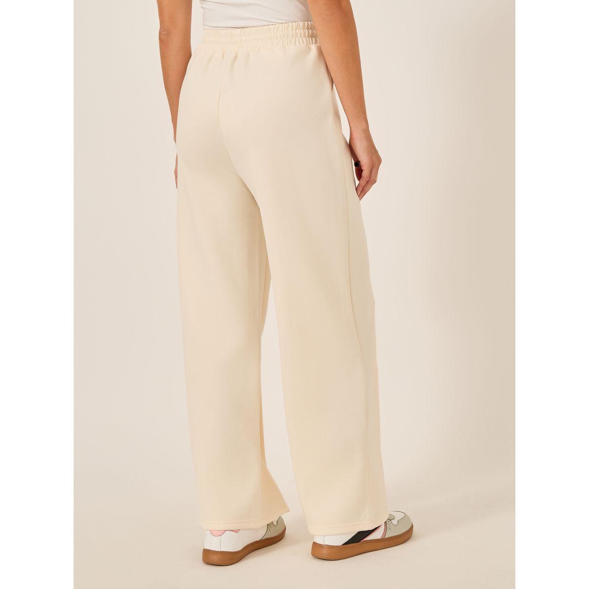 جوغر سادة بتفاصيل محزوزة وخصر مطاطي-women-clothing-bottoms-joggers-image-4