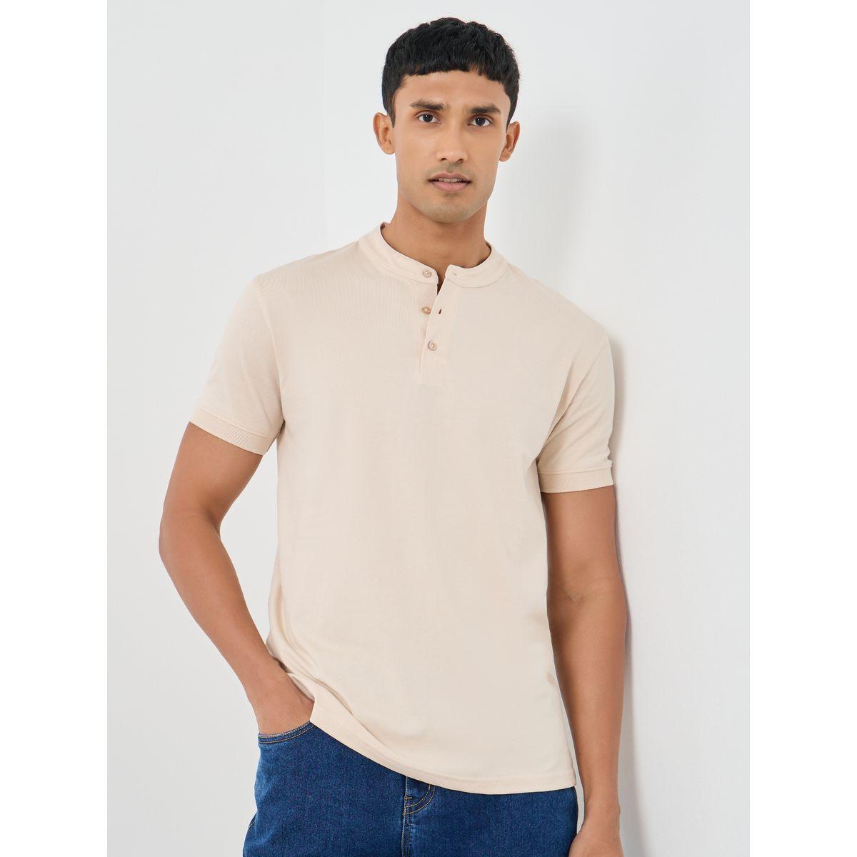 Styli Pure Cotton Mandarin Collar Polo T-Shirt-men-clothing-tshirtsandpolos-polos-image-1