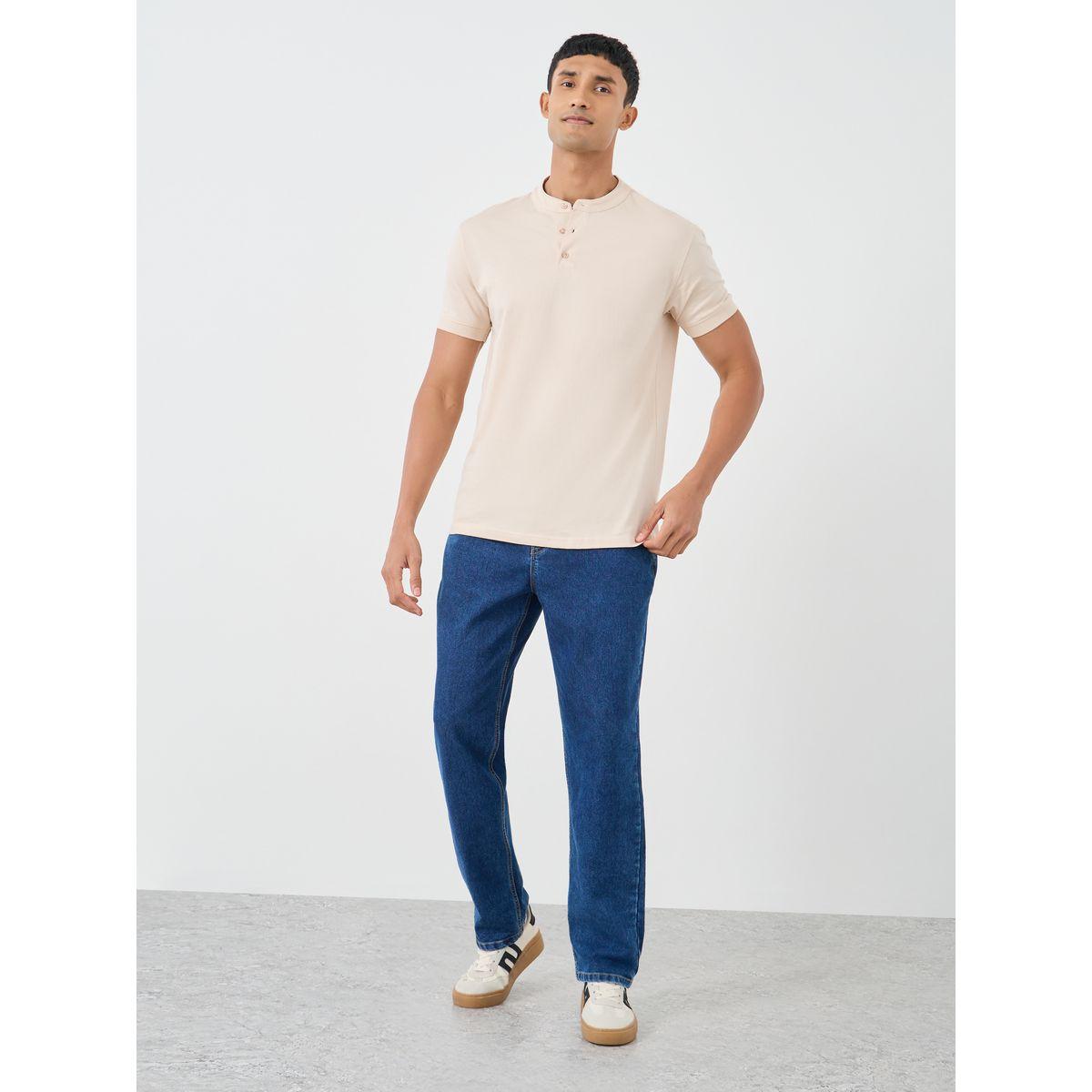 Styli Pure Cotton Mandarin Collar Polo T-Shirt-men-clothing-tshirtsandpolos-polos-image-2