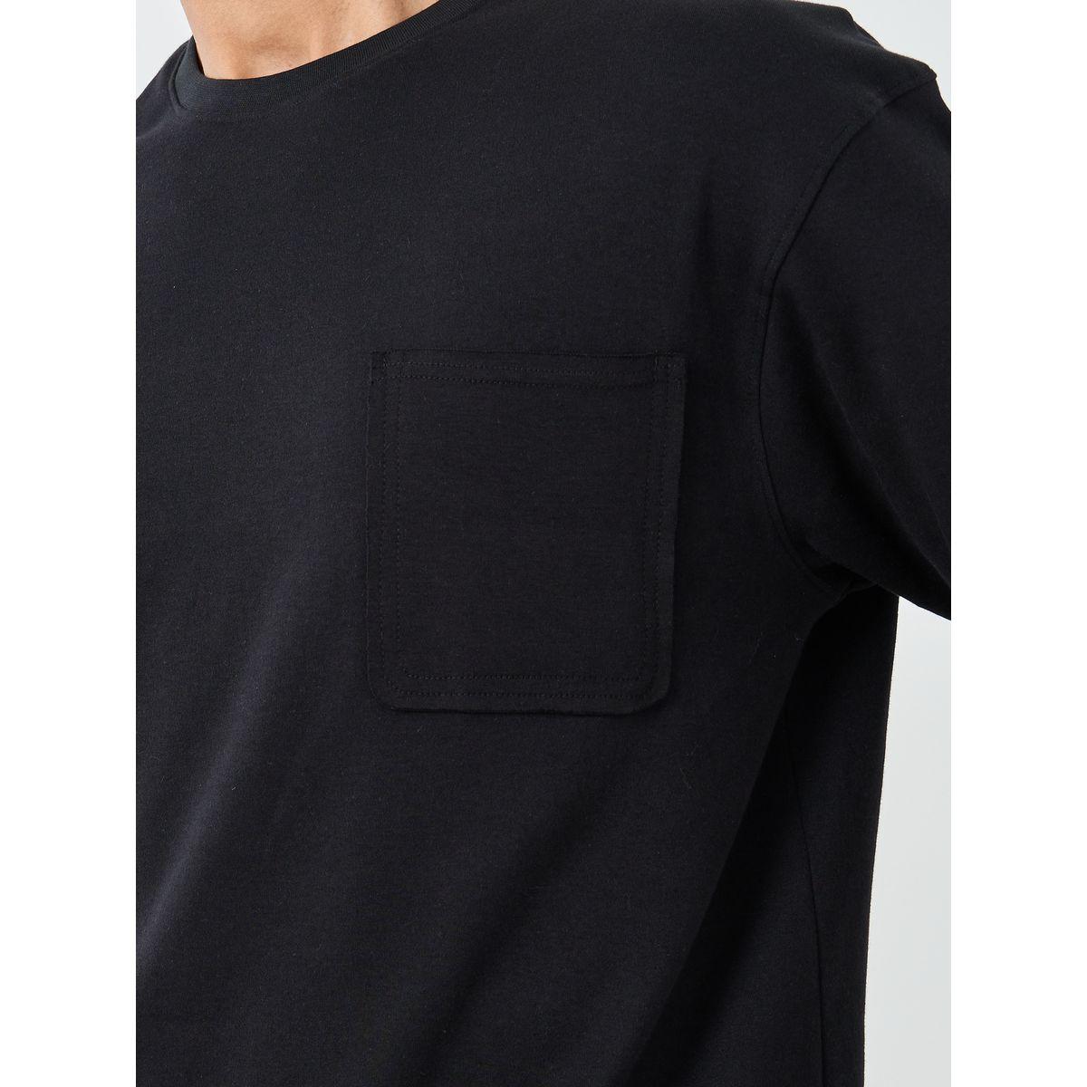 Styli Men Black Interlock Oversized T-Shirt with Pocket-men-clothing-tshirtsandpolos-tshirts-image-3