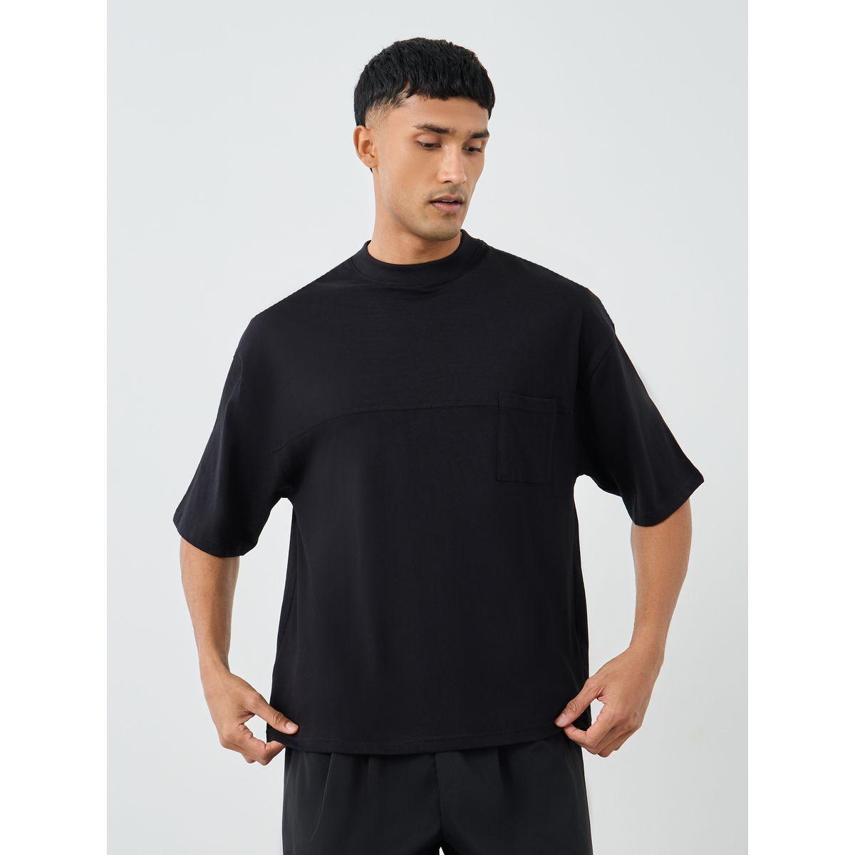 Styli Men Black Heavy Jersey Boxy T-Shirt with Pocket-men-clothing-tshirtsandpolos-tshirts-image-1