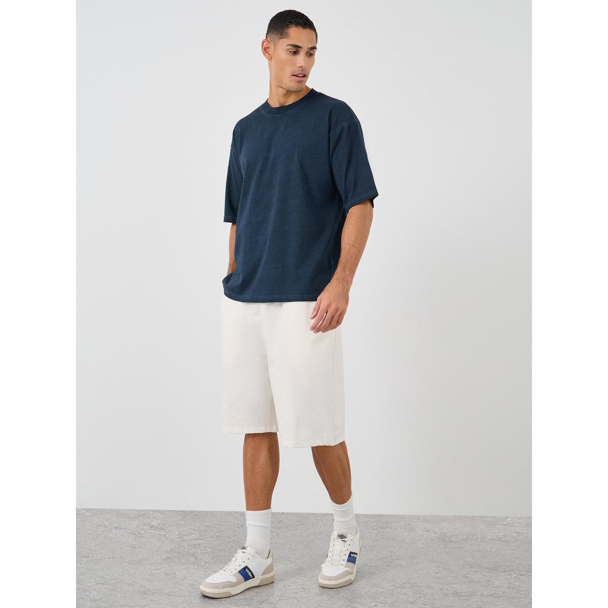 Styli Dark Blue Mock Neck Washed Heavy Jersey T-Shirt-men-clothing-tshirtsandpolos-tshirts-image-2