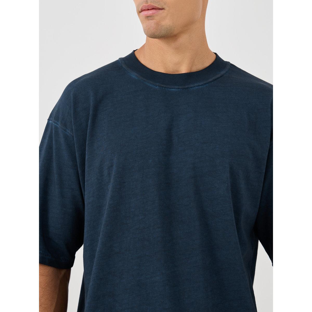 Styli Dark Blue Mock Neck Washed Heavy Jersey T-Shirt-men-clothing-tshirtsandpolos-tshirts-image-3