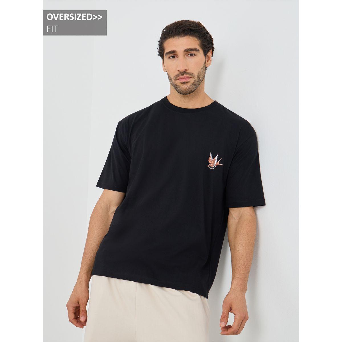 Styli Minimal Chest Graphic Print Oversized T-Shirt-men-clothing-tshirtsandpolos-tshirts-image-1