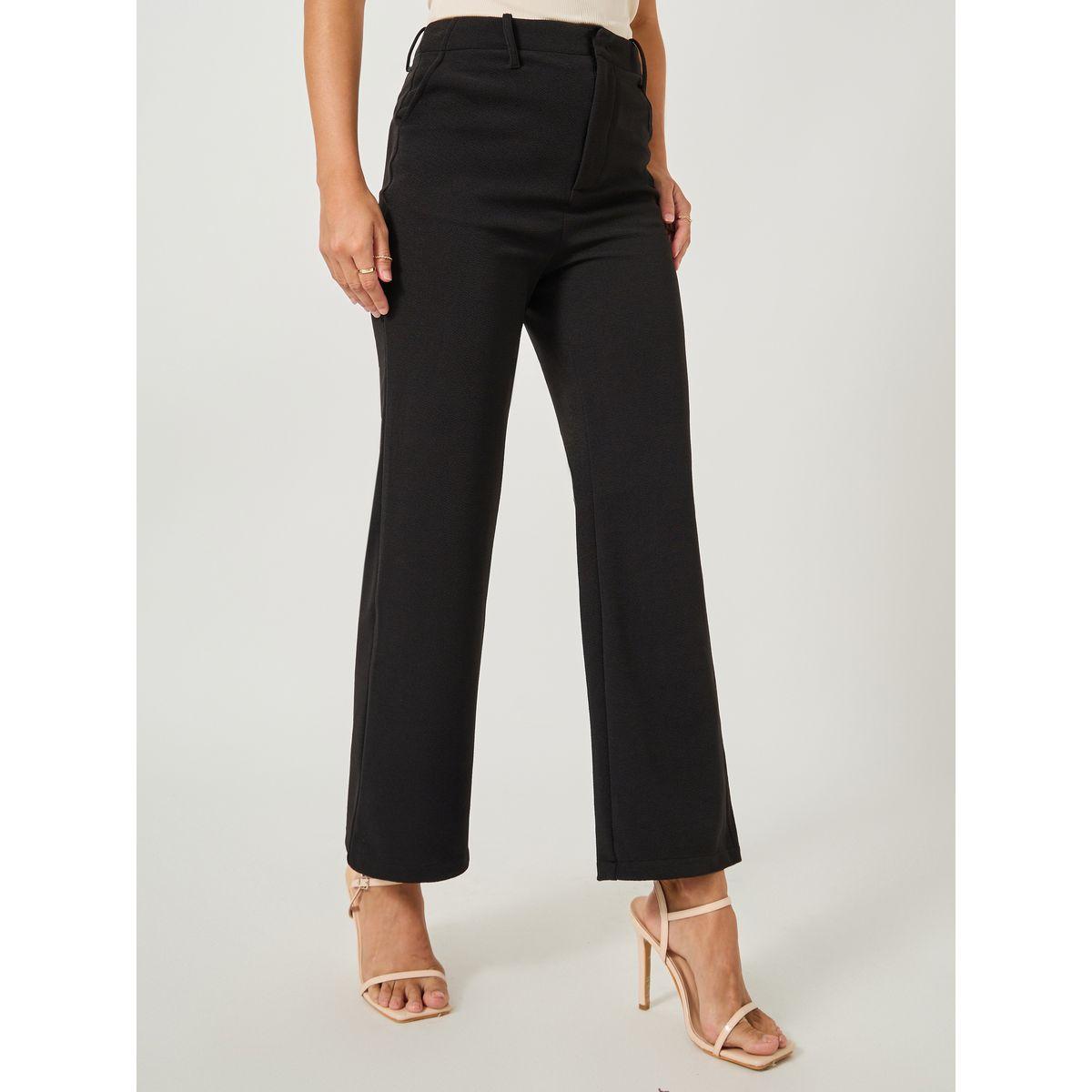 بنطال سادة بخصر منخفض وأرجل واسعة-women-clothing-bottoms-trousers-image-2