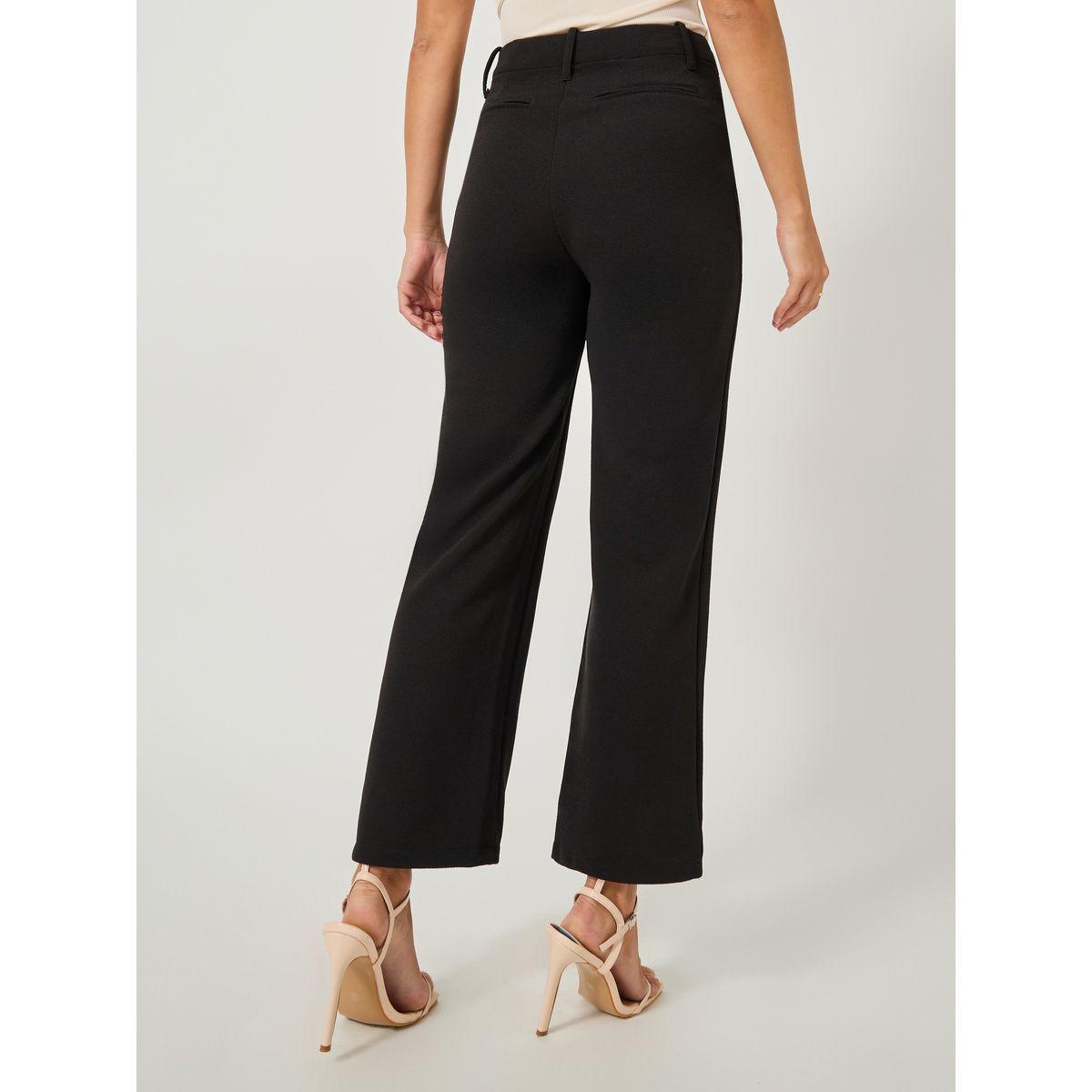 بنطال سادة بخصر منخفض وأرجل واسعة-women-clothing-bottoms-trousers-image-4