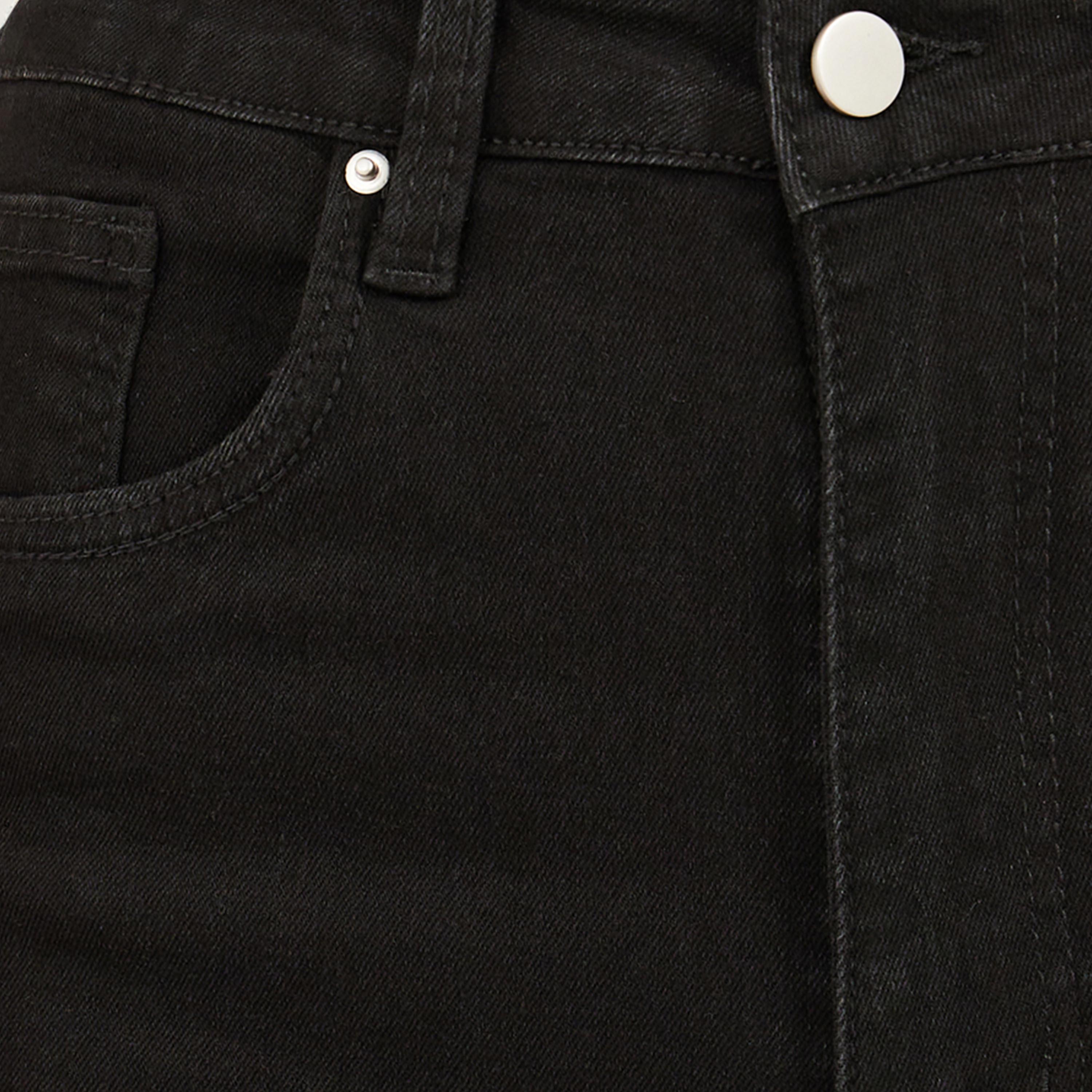 ستايلي-  بنطال جينز بقصة مستقيمة وخصر مرتفع وتفاصيل برشام-women-clothing-bottoms-jeans-image-3