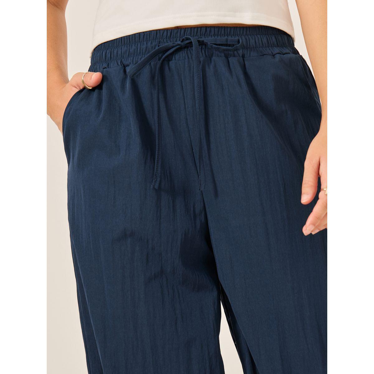 Styli Plain Drawstring Waist Wide Leg Pants-women-clothing-bottoms-trousers-image-3