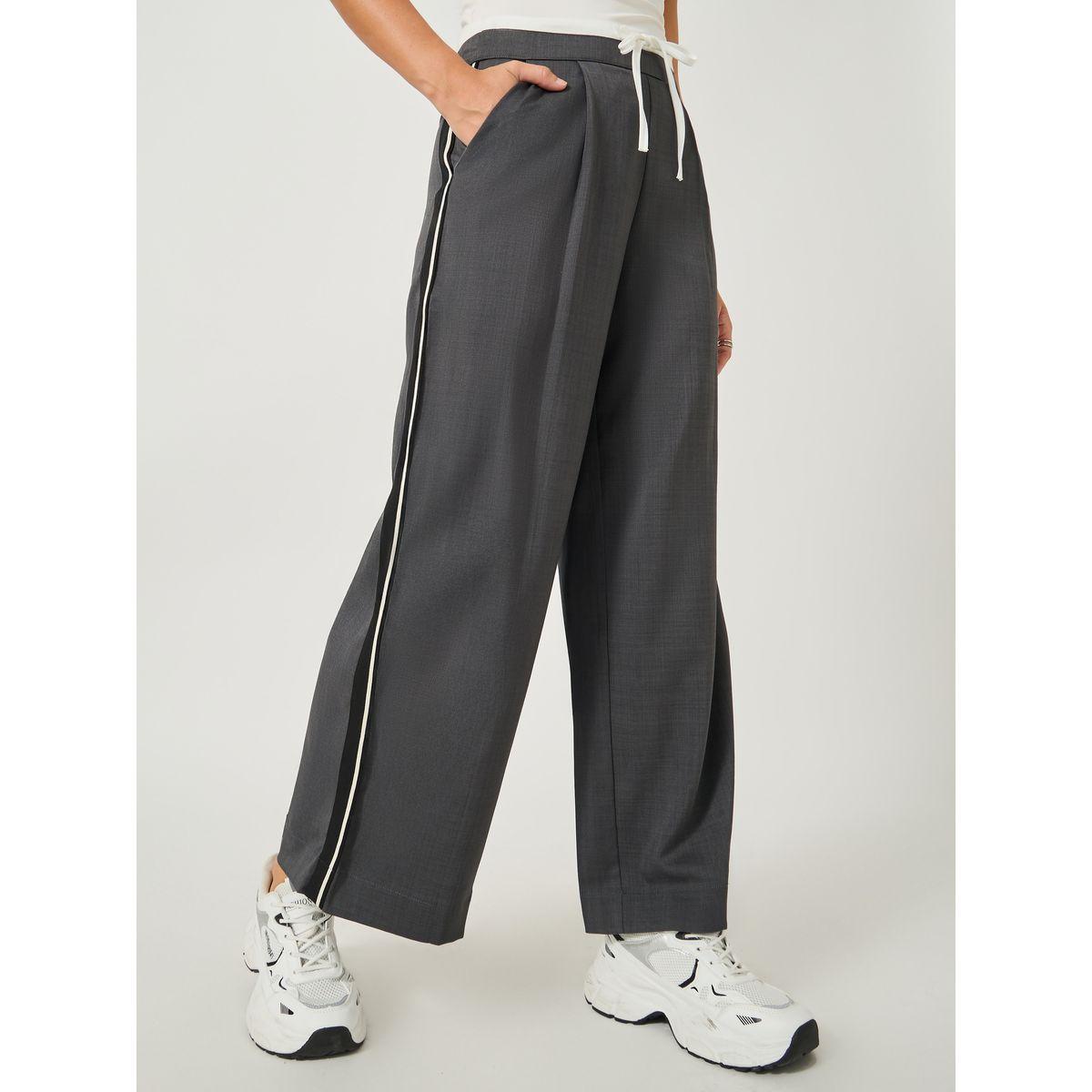 بنطال أنيق بأرجل واسعة وشريط جانبي-women-clothing-bottoms-trousers-image-2
