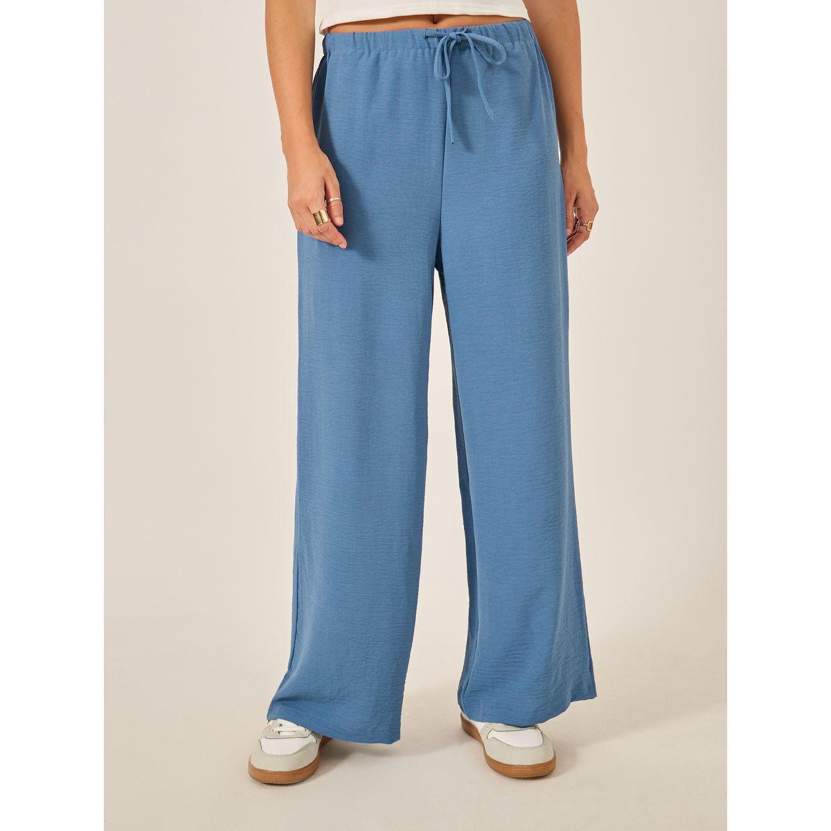 Styli Textured Drawstring Waist Wide Leg Pants-women-clothing-bottoms-trousers-image-2