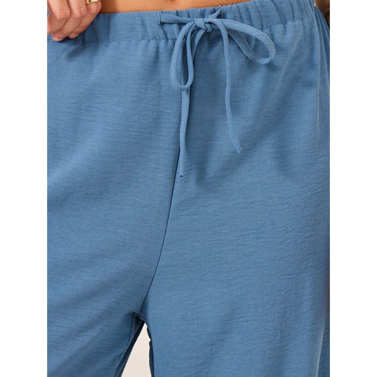 Styli Textured Drawstring Waist Wide Leg Pants-women-clothing-bottoms-trousers-image-3
