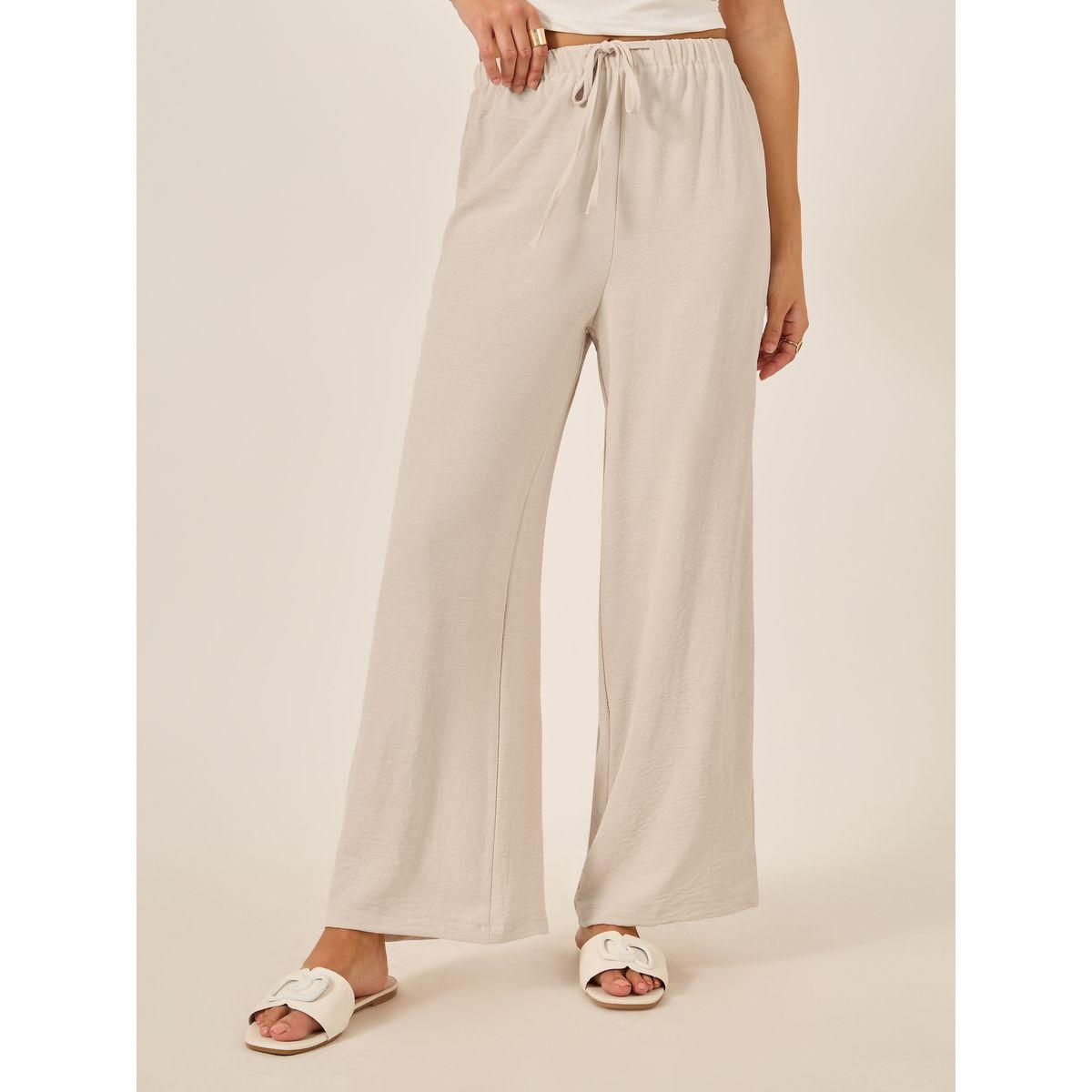 Styli Textured Drawstring Waist Wide Leg Pants-women-clothing-bottoms-trousers-image-2
