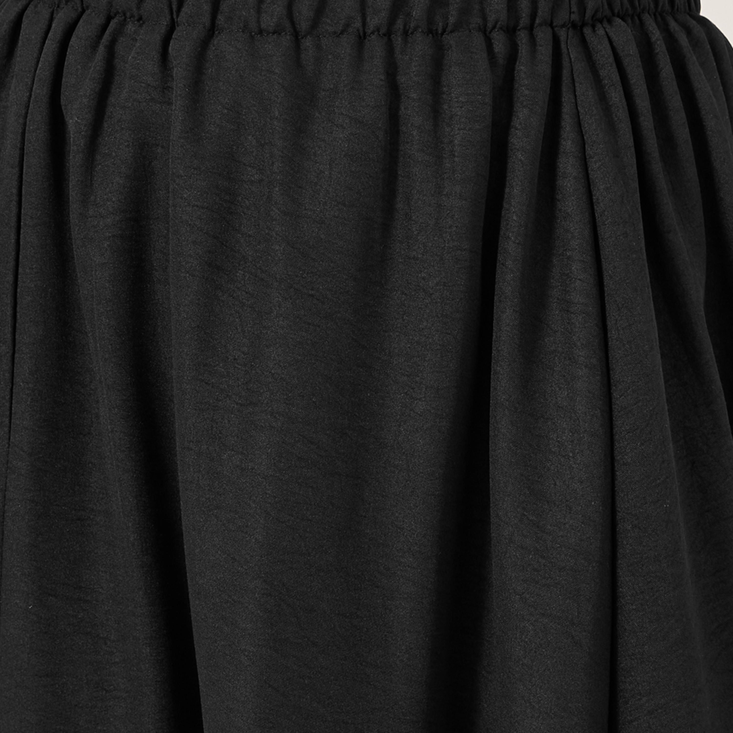 ستايلي - تنورة ميدي بالون سادة بحزام خصر مطاطي - وردي-women-clothing-bottoms-skirts-image-3